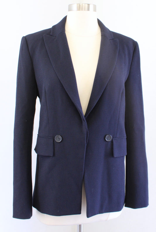 Joie Womens Kierra Solid Navy Blue Midnight Blazer Suit Jacket Size 2