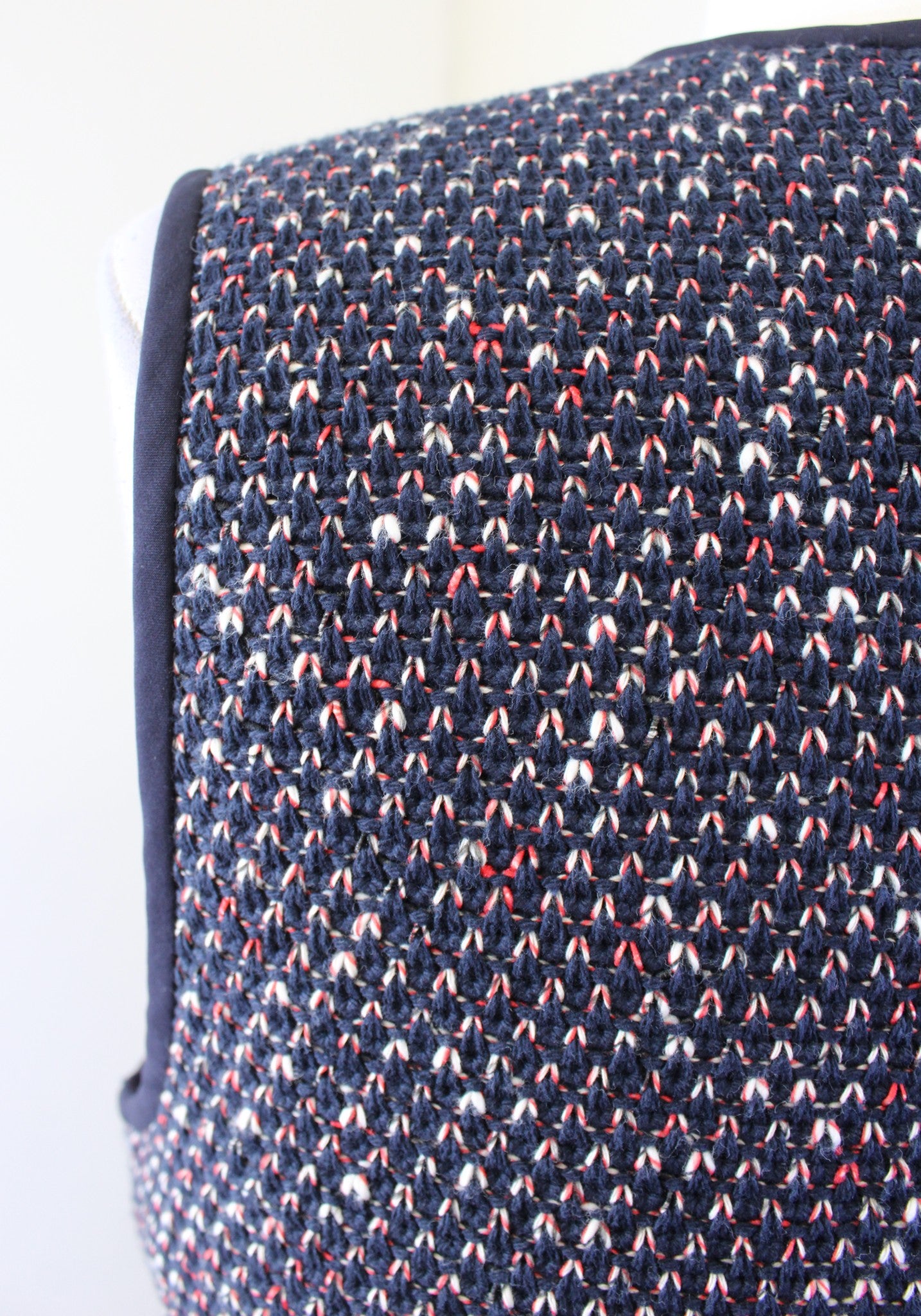 Derek Lam 10 Crosby Navy Blue Tweed Mixed Media Layered Combo Top Blouse Size 10 Sleeveless