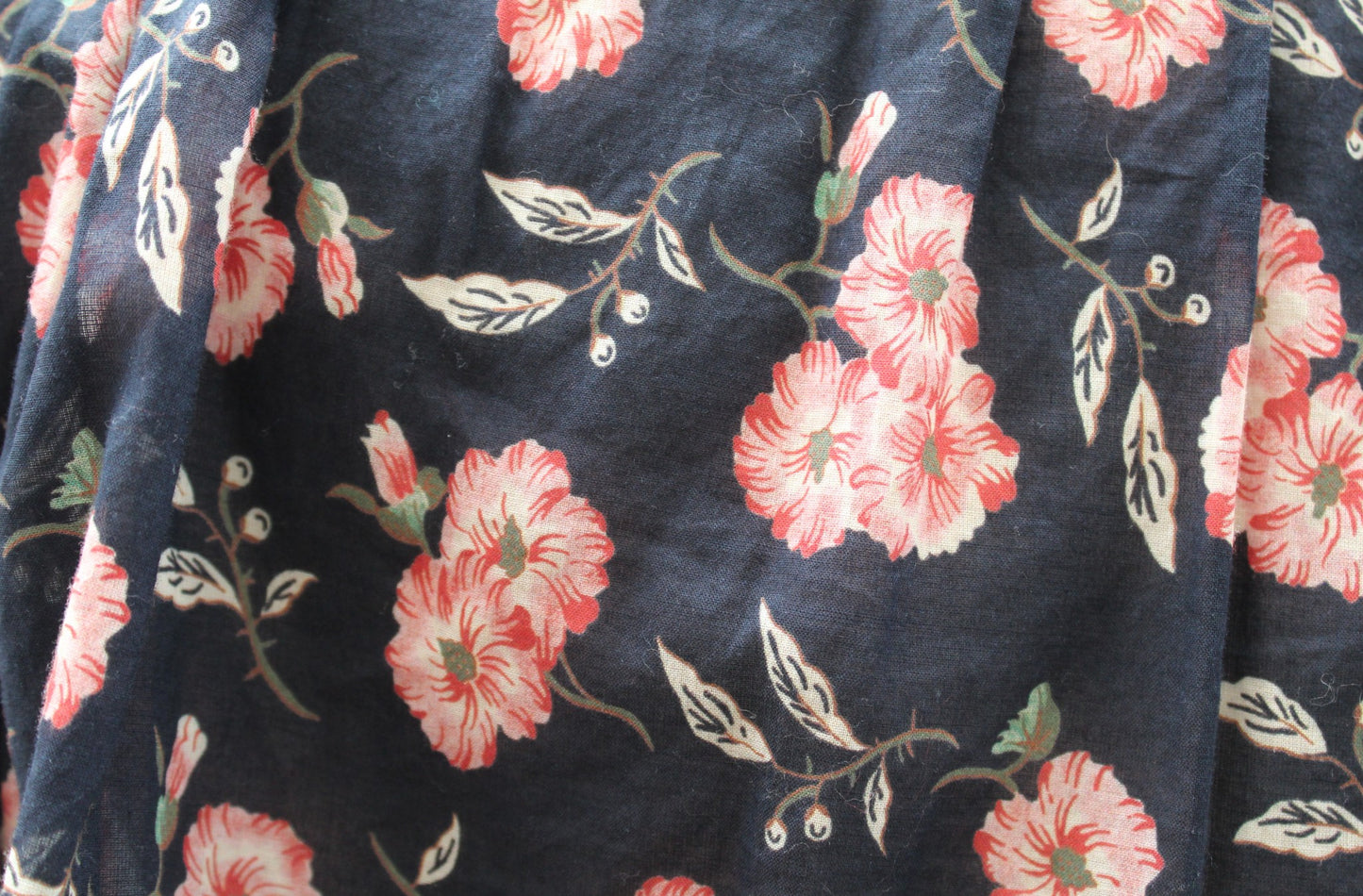 Rebecca Taylor La Vie Navy Blue Vintage Floral Polka Dot Peasant Top Blouse Sz S