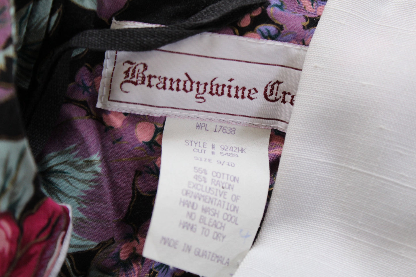 Vtg 90s Black Floral Lace Collar Tie Waist Retro Shirt Dress Size 9 / 10 Modest