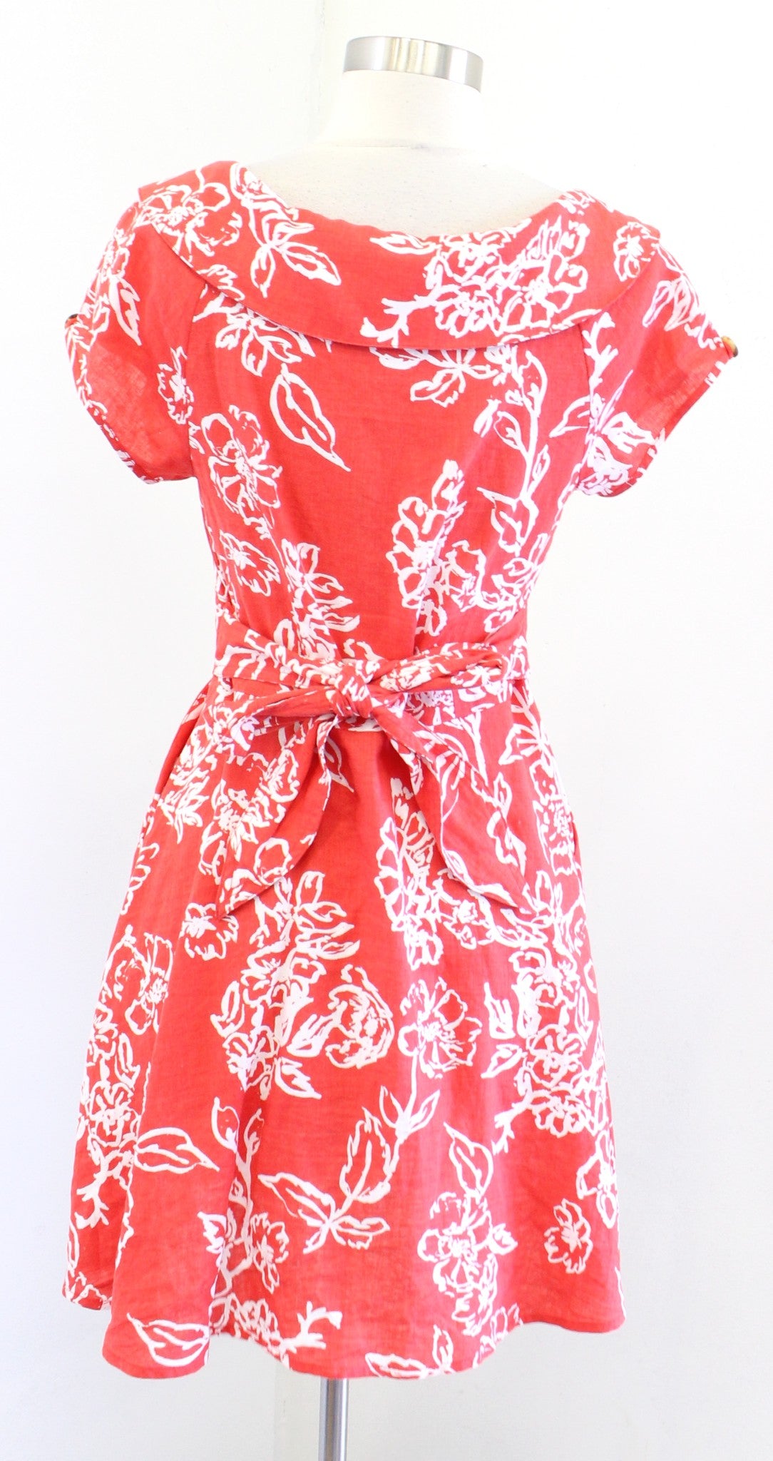 Free People A Thing Called Love Cherry Floral Linen Blend Mini Dress Size 4