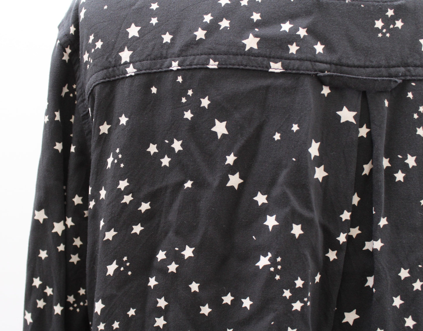 Rails Rocsi Constellation Star Print Button Front Shirt Blouse Size S Gray White