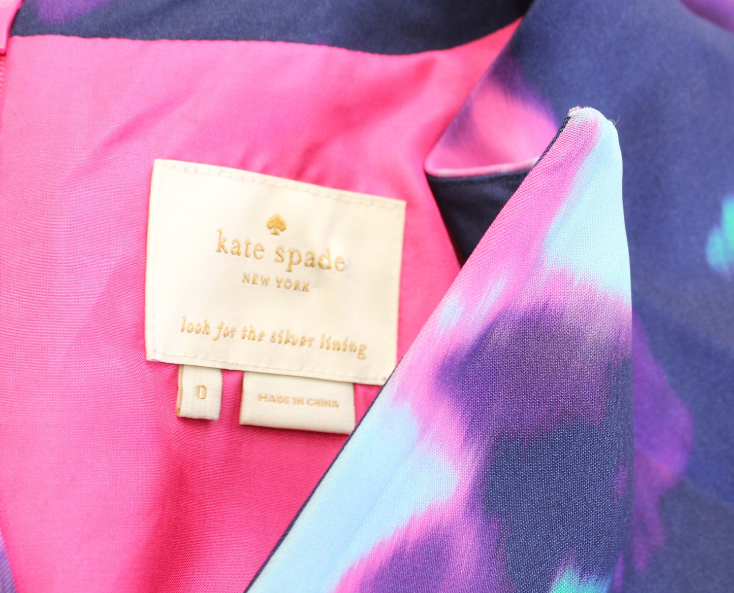 Kate Spade Keri Simply Cinema Watercolor Abstract Shift Dress Size 0 Blue Pink