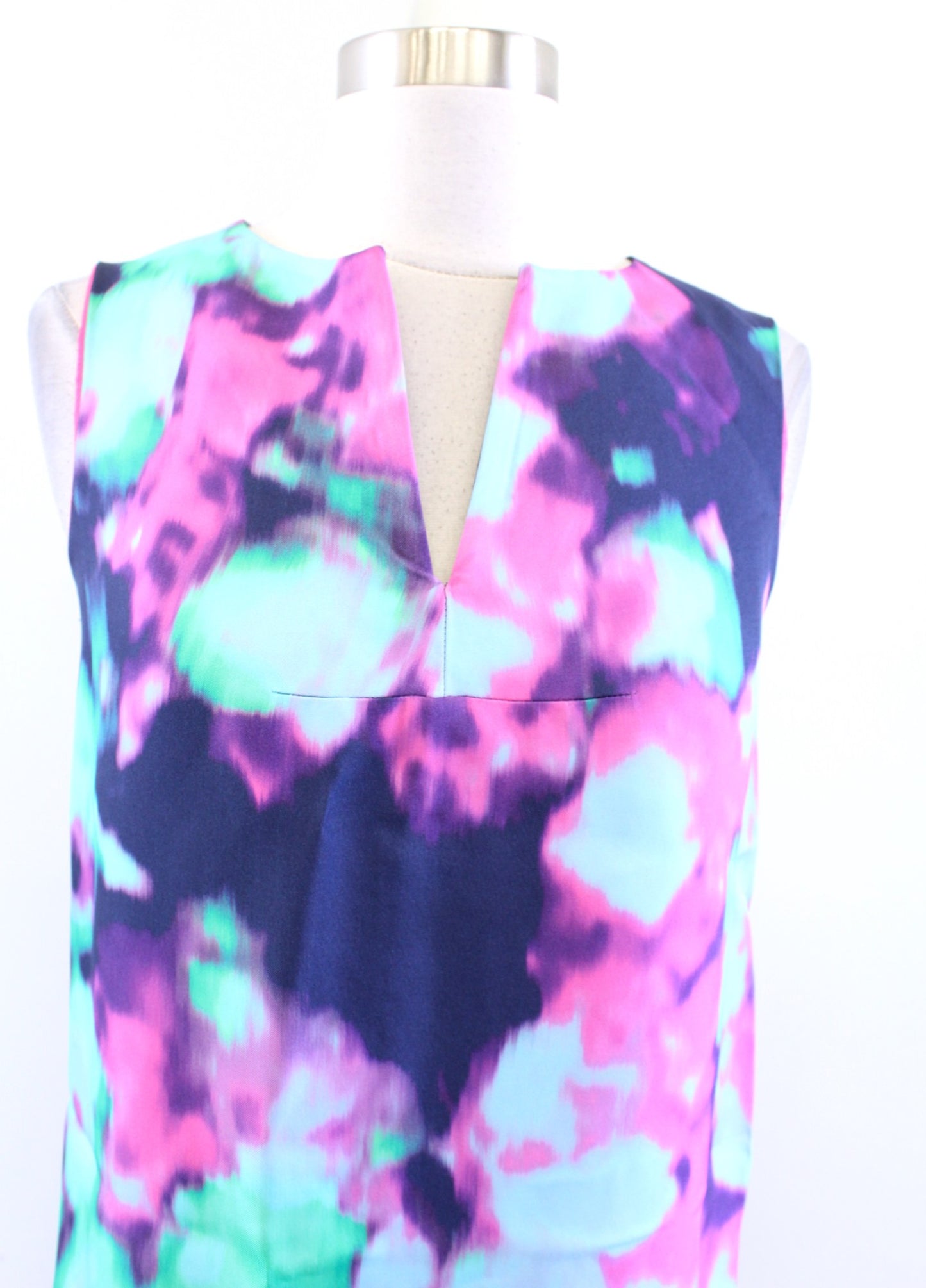 Kate Spade Keri Simply Cinema Watercolor Abstract Shift Dress Size 0 Blue Pink