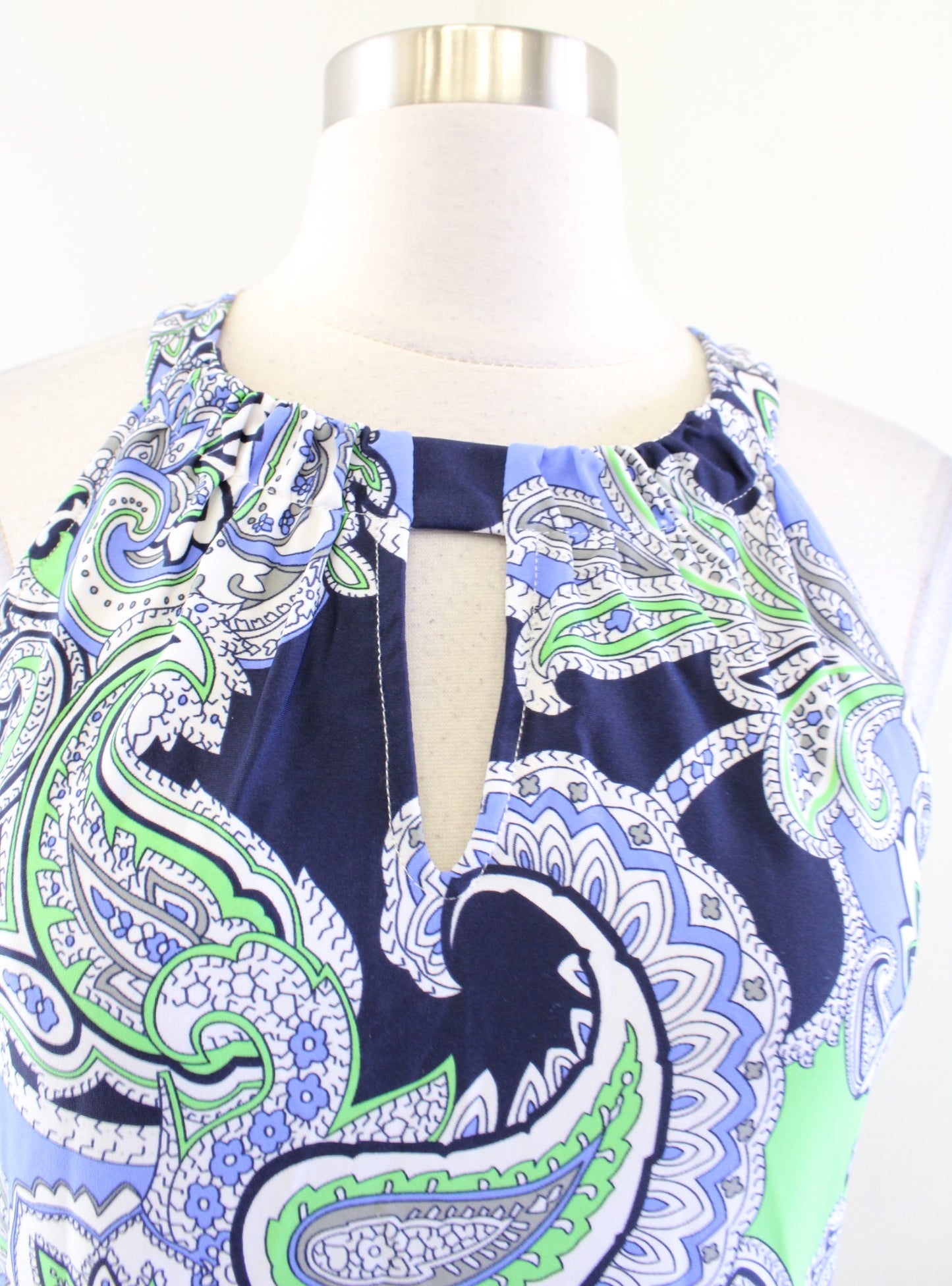 Jude Connally Blue Green Paisley Print Jude Cloth Maxi Dress Size XS Halter