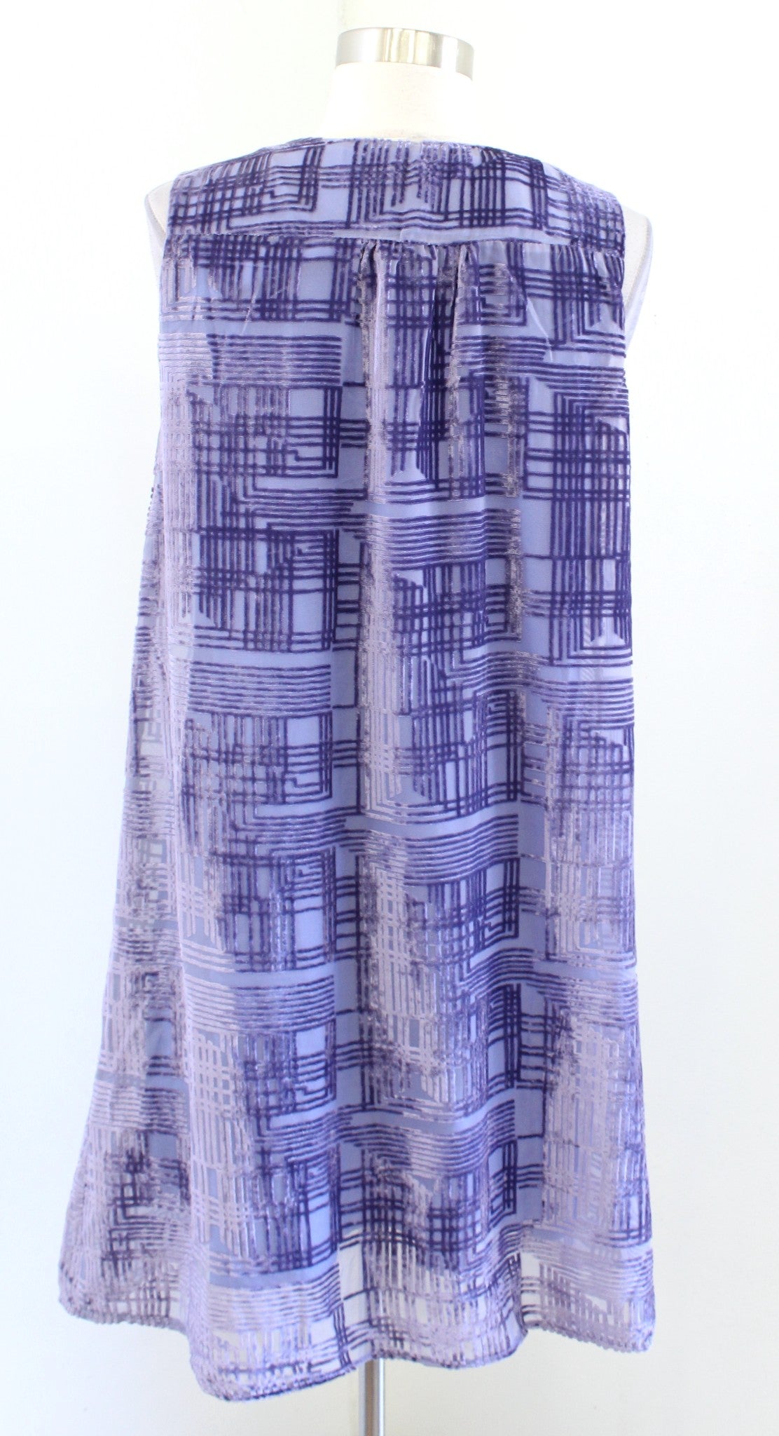 Eri + Ali Anthropologie Abernathie Blue / Purple Burnout Velvet Shift Dress Sz 6