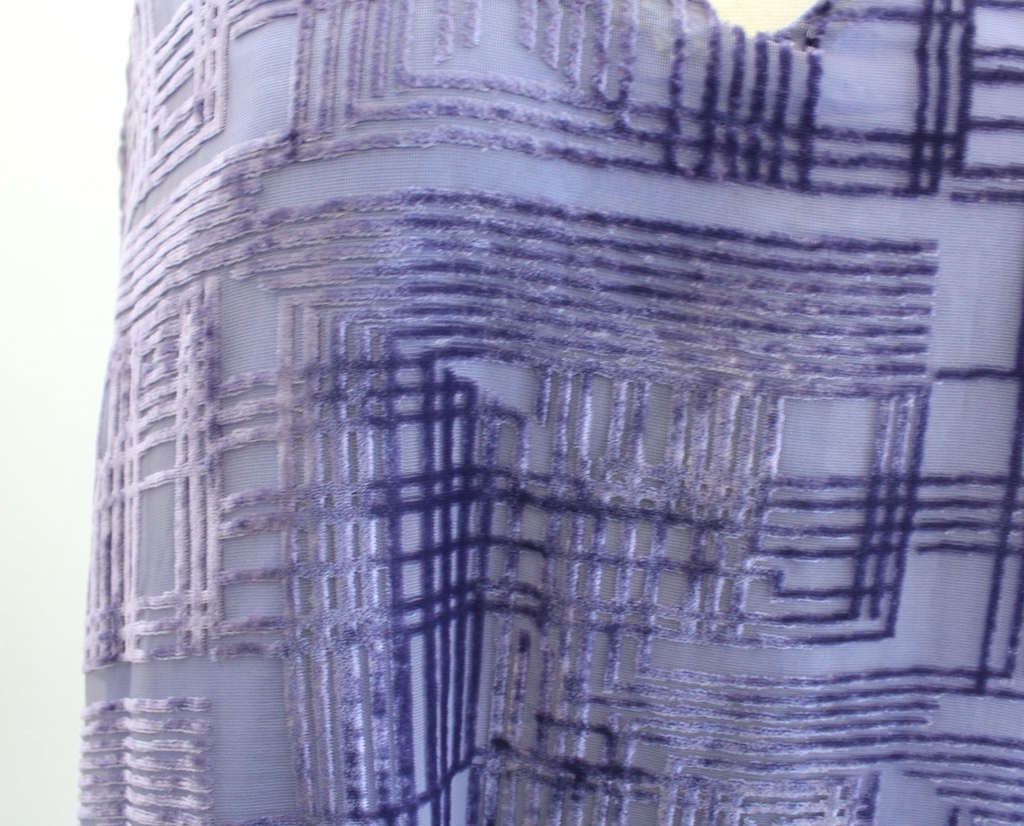 Eri + Ali Anthropologie Abernathie Blue / Purple Burnout Velvet Shift Dress Sz 6