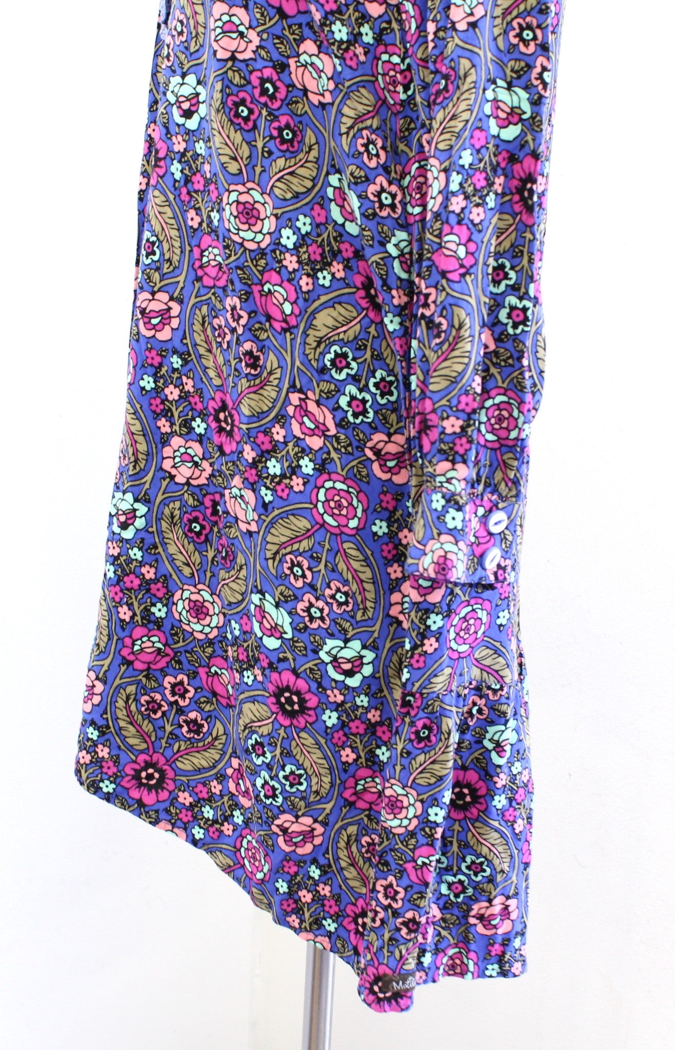 Matilda Jane Thoughts and Dreams Blue Floral Lace Trim Tunic Shift Dress Size S