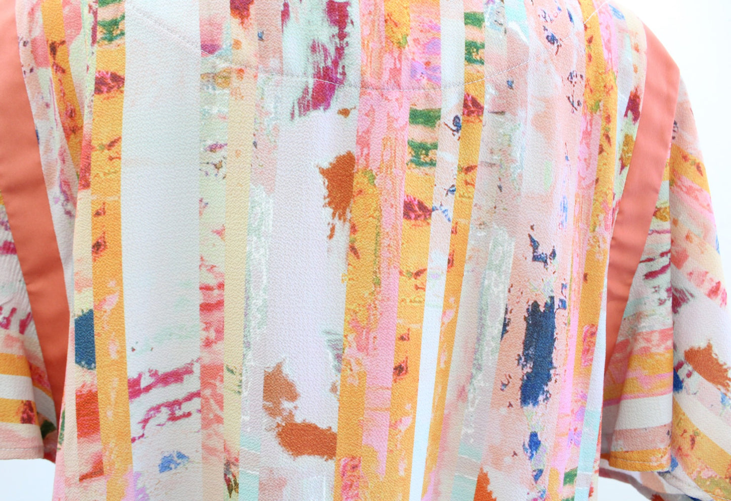 Floreat Anthropologie Colorful Abstract One Size Kimono Topper Jacket S M L Boho Short Sleeve