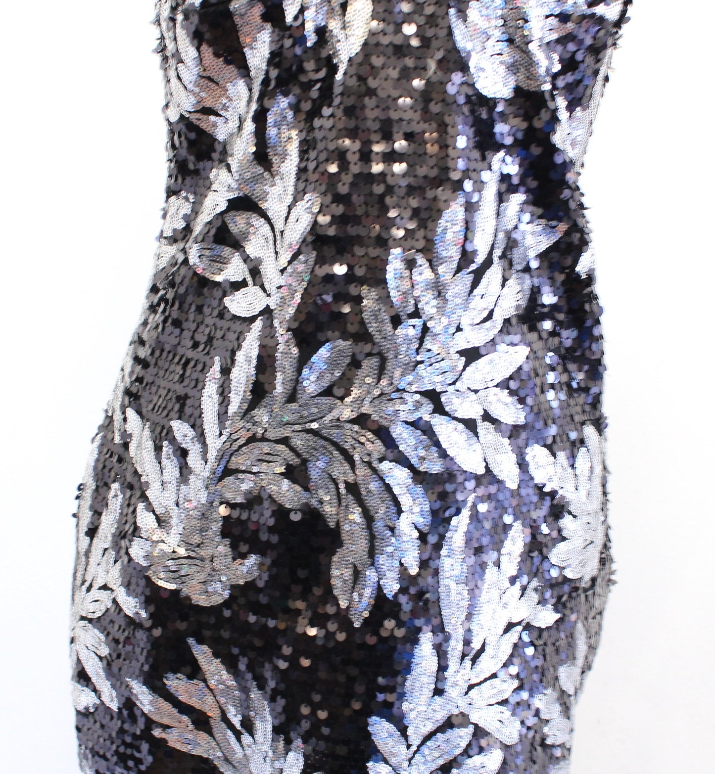 NWT Walter Baker Black Silver Floral Sequin Fantasy Luella Dress Party Size 8