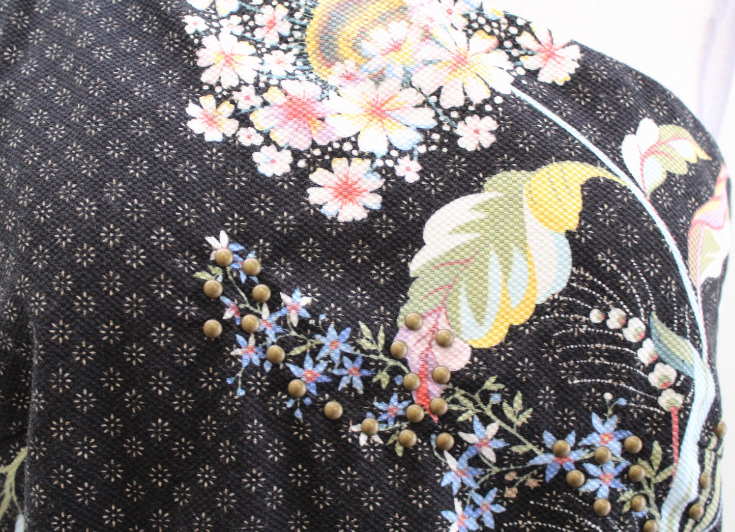 Maeve Anthropologie Ashbury Black Floral One Shoulder Shift Dress Size 8 Bow