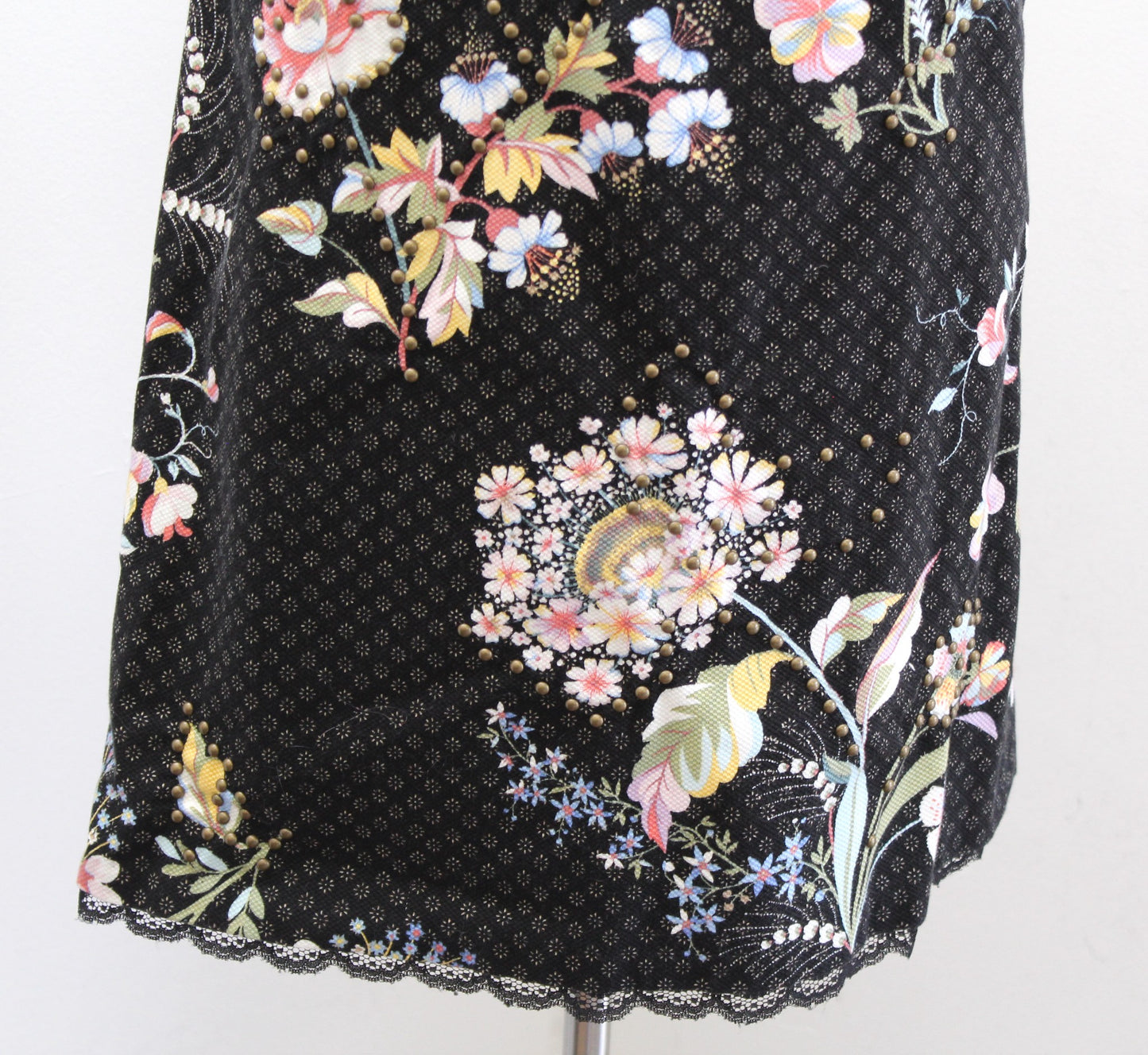 Maeve Anthropologie Ashbury Black Floral One Shoulder Shift Dress Size 8 Bow