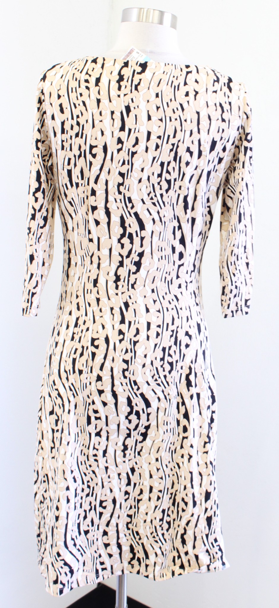 NWT J McLaughlin Sage 3/4 Sleeve /Ruched Leopard Print Catalina Cloth Dress Sz S