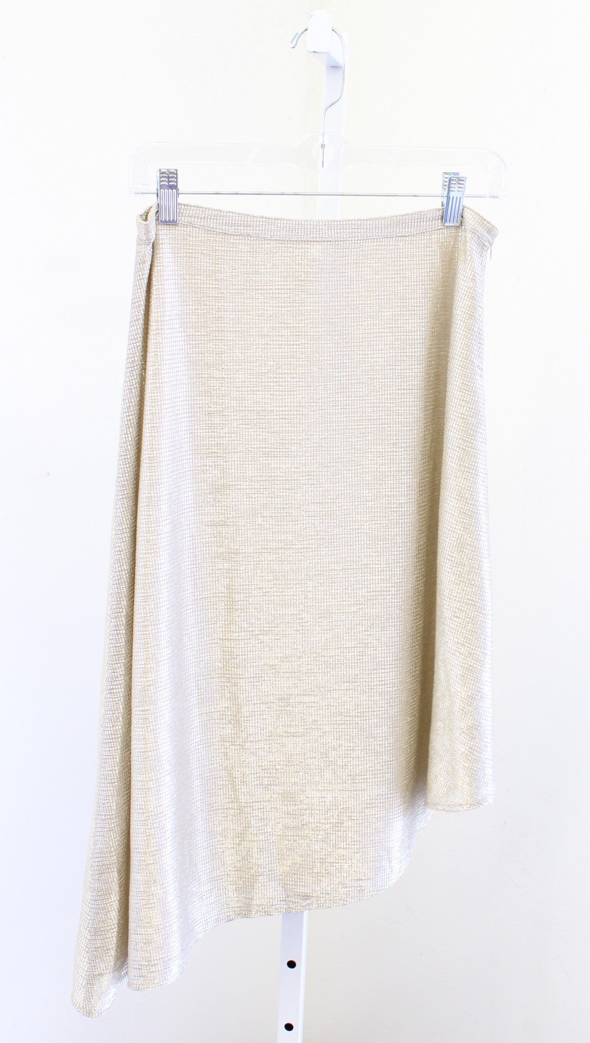 NWT Isla Maude Anthropologie Marcia Metallic Asymmetrical Hem Skirt Size S