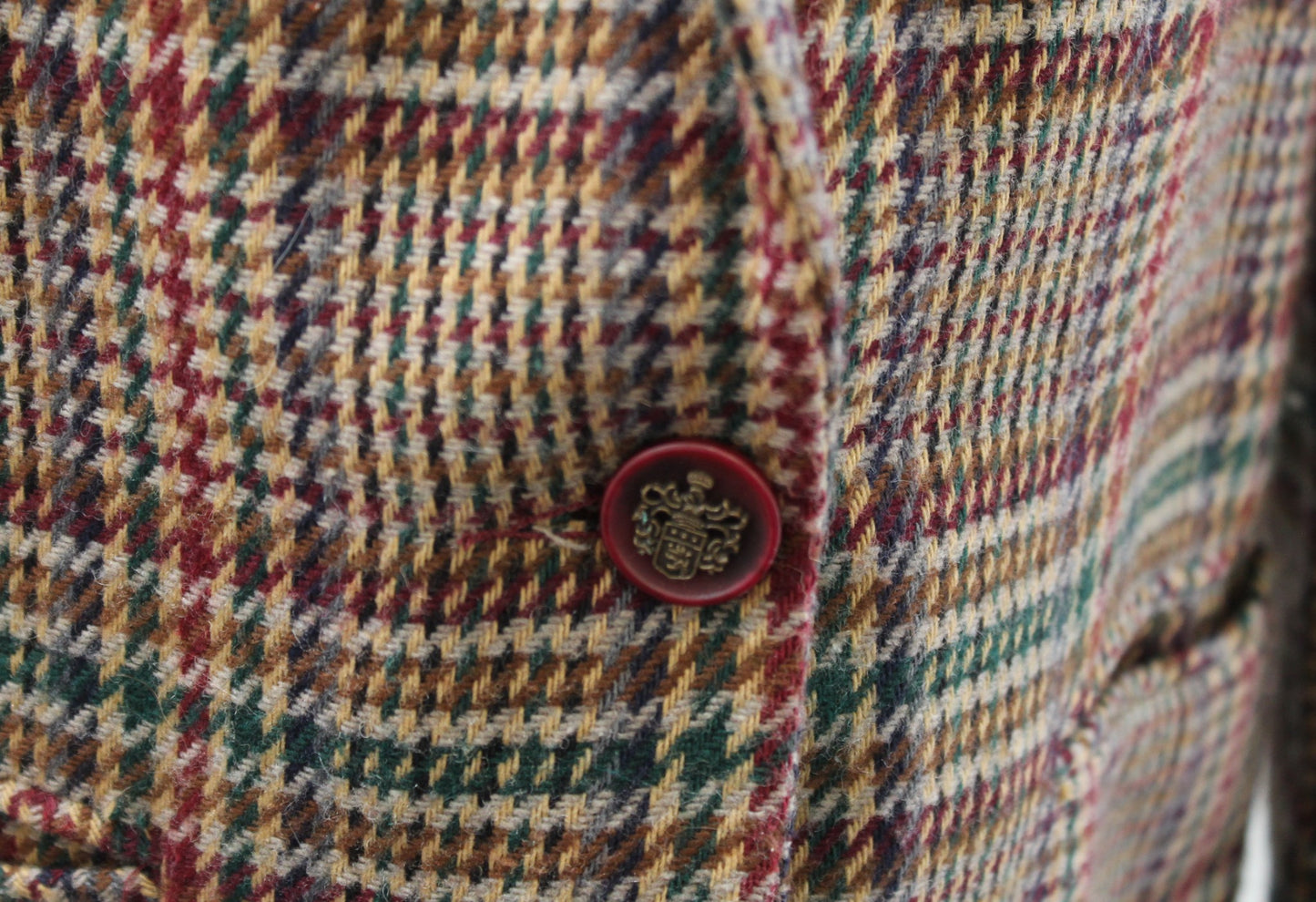 Vtg 90s Plaid Tweed Velvet Collar Boyfriend Style Blazer Jacket Sz 6 Retro Wool