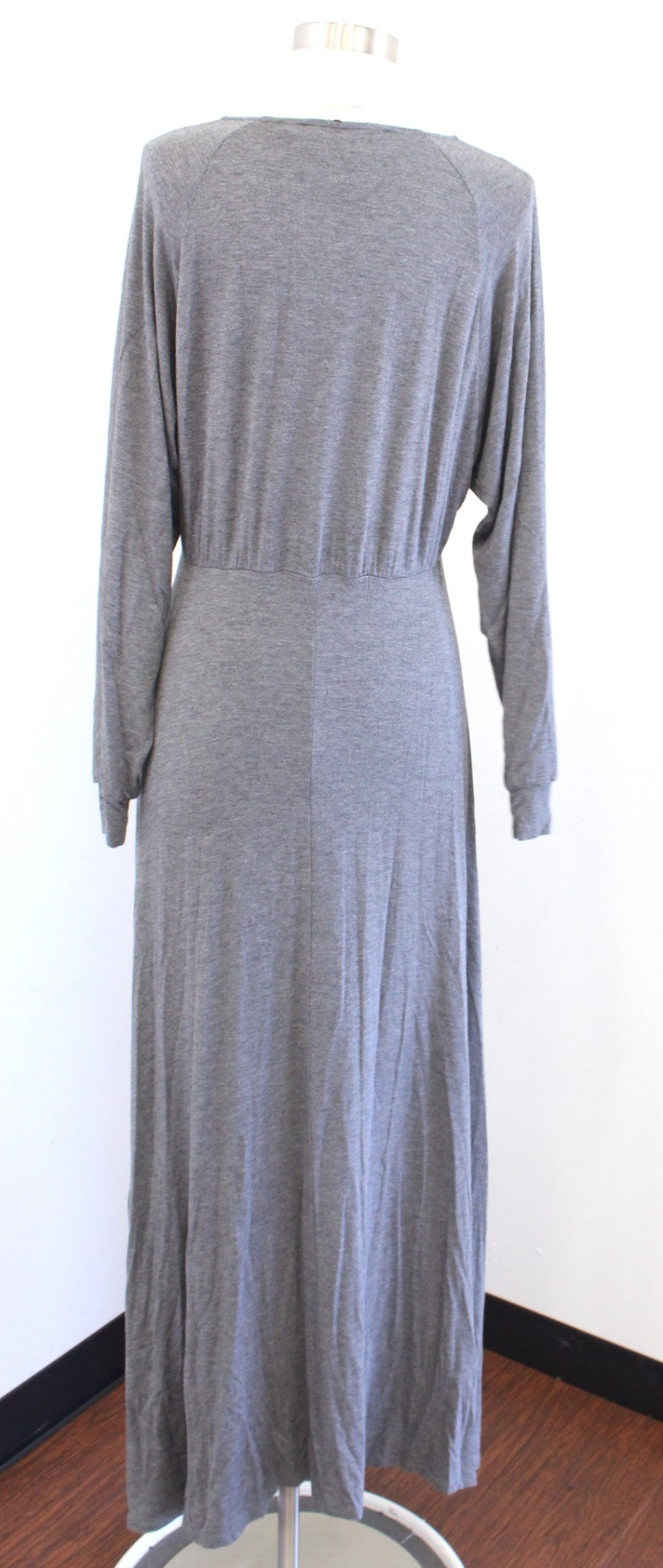 Soft Surroundings Delphi Heather Gray Knit Dolman Draped Maxi Dress Size XS