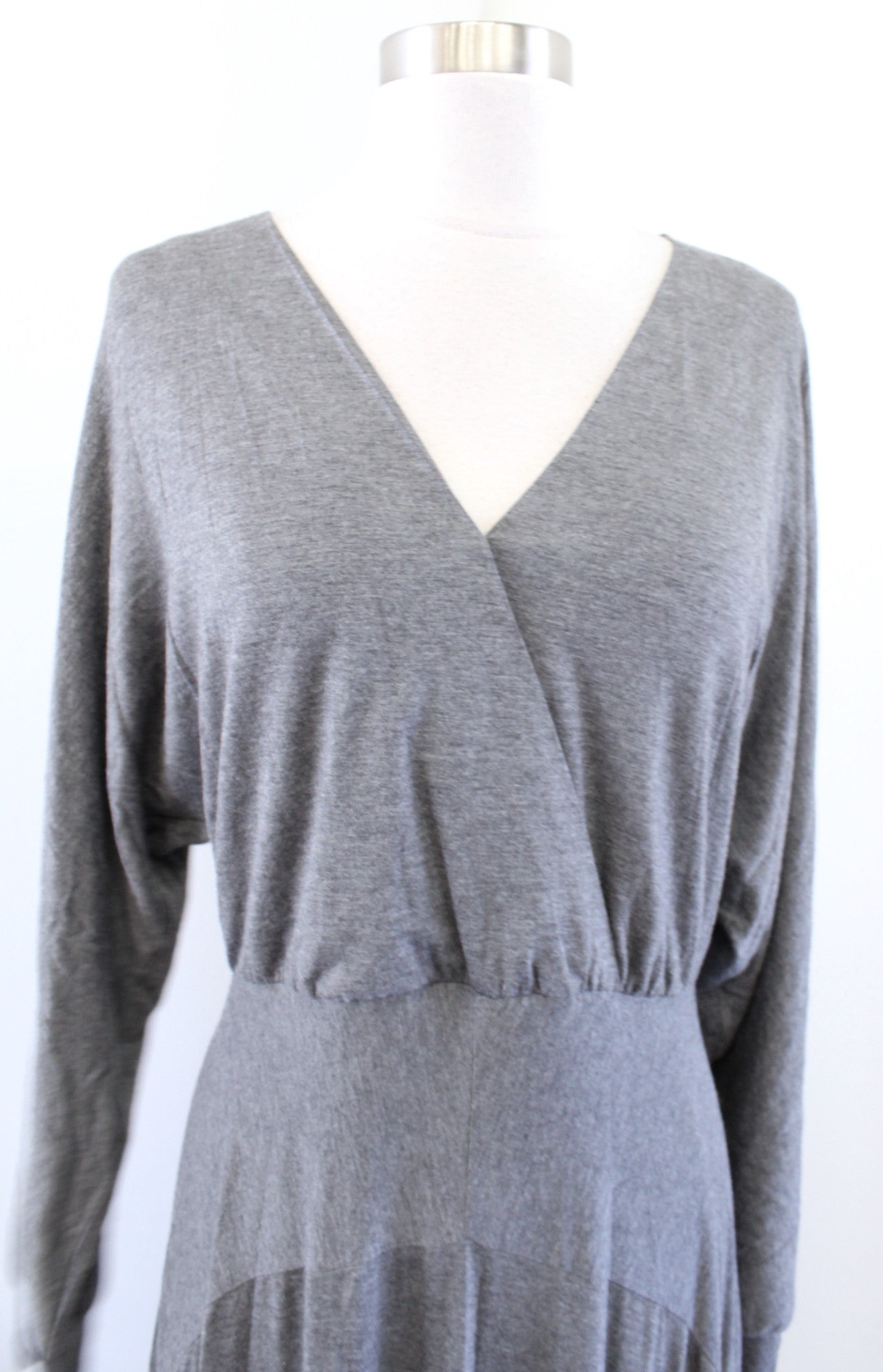 Soft Surroundings Delphi Heather Gray Knit Dolman Draped Maxi Dress Size XS