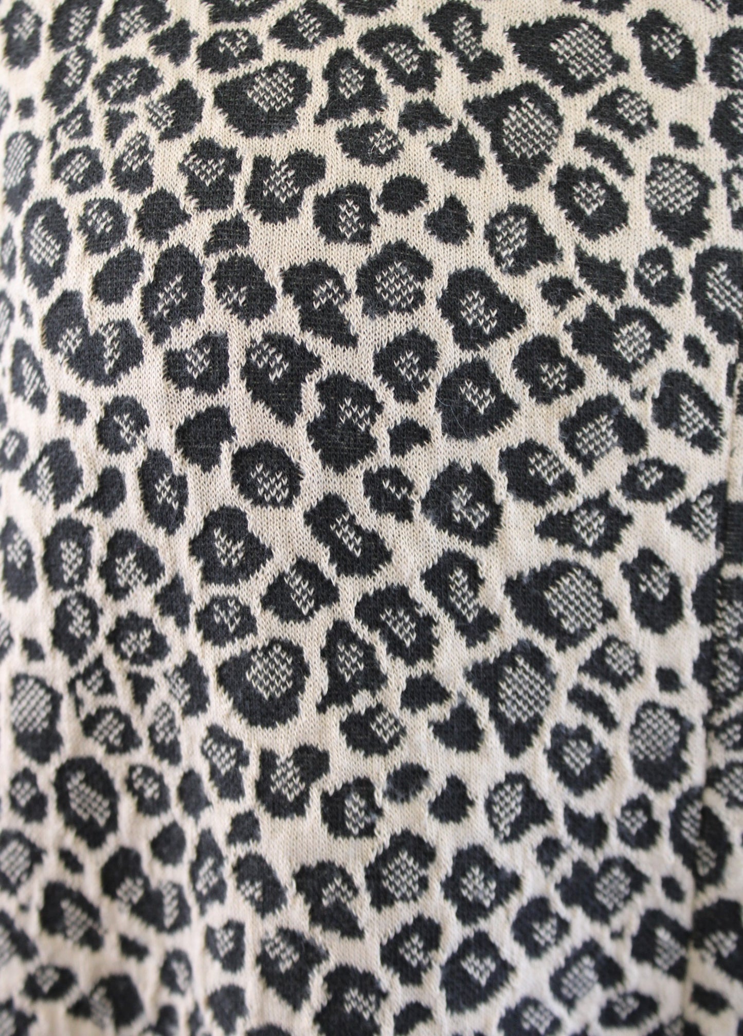 Tyler Boe Tan Black Leopard Print Knit Cowl Neck Shift Dress Mini Size L