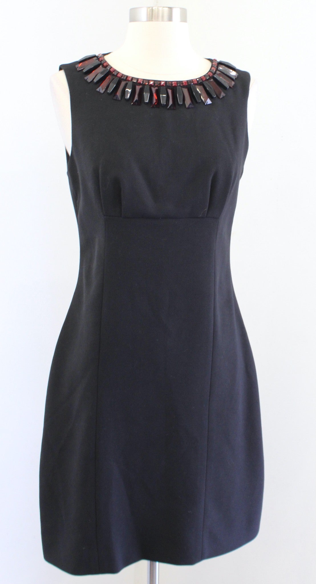 NWT $428 Kate Spade Diana Black Beaded Embellished Neck Sheath Dress Size 6