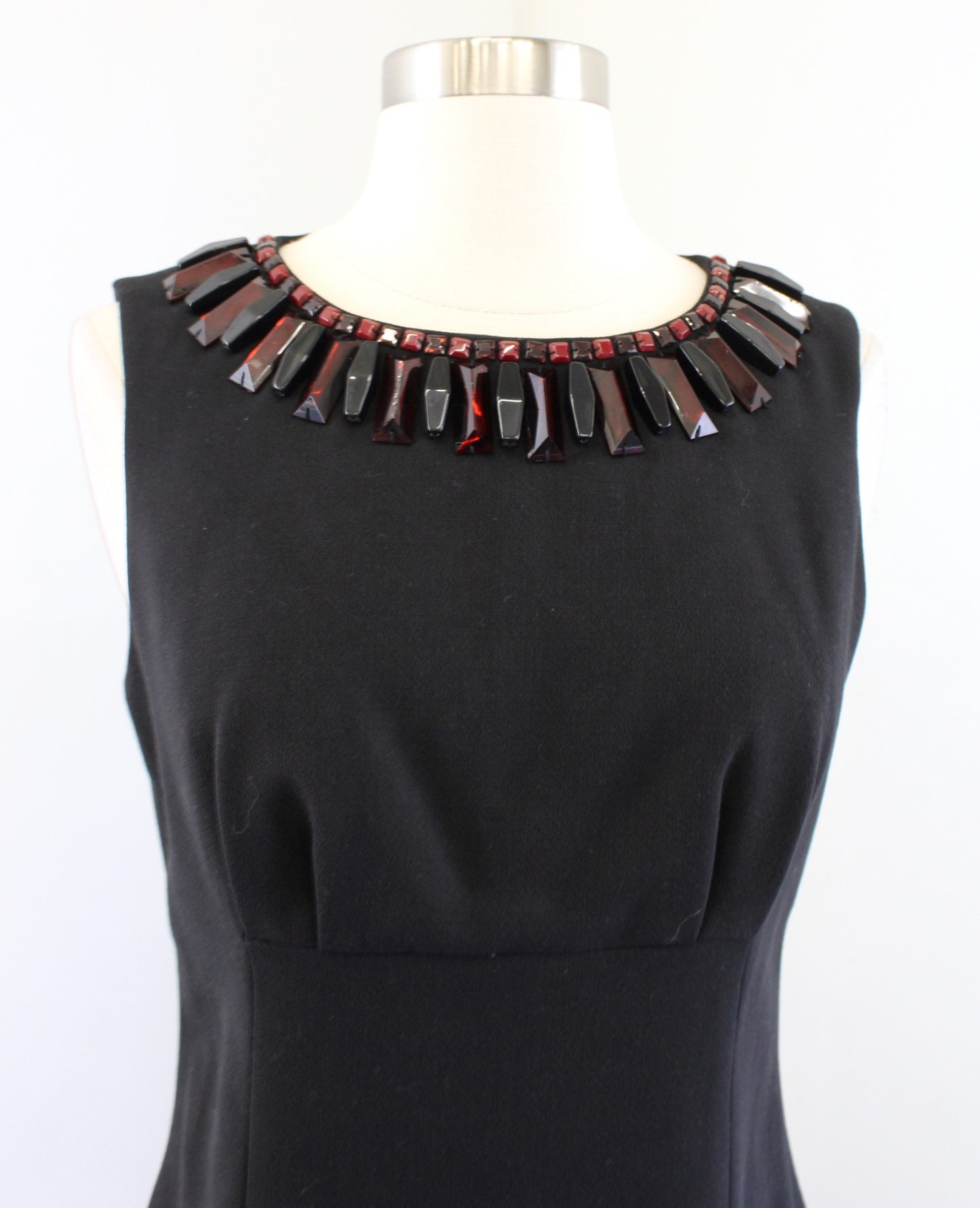 NWT $428 Kate Spade Diana Black Beaded Embellished Neck Sheath Dress Size 6