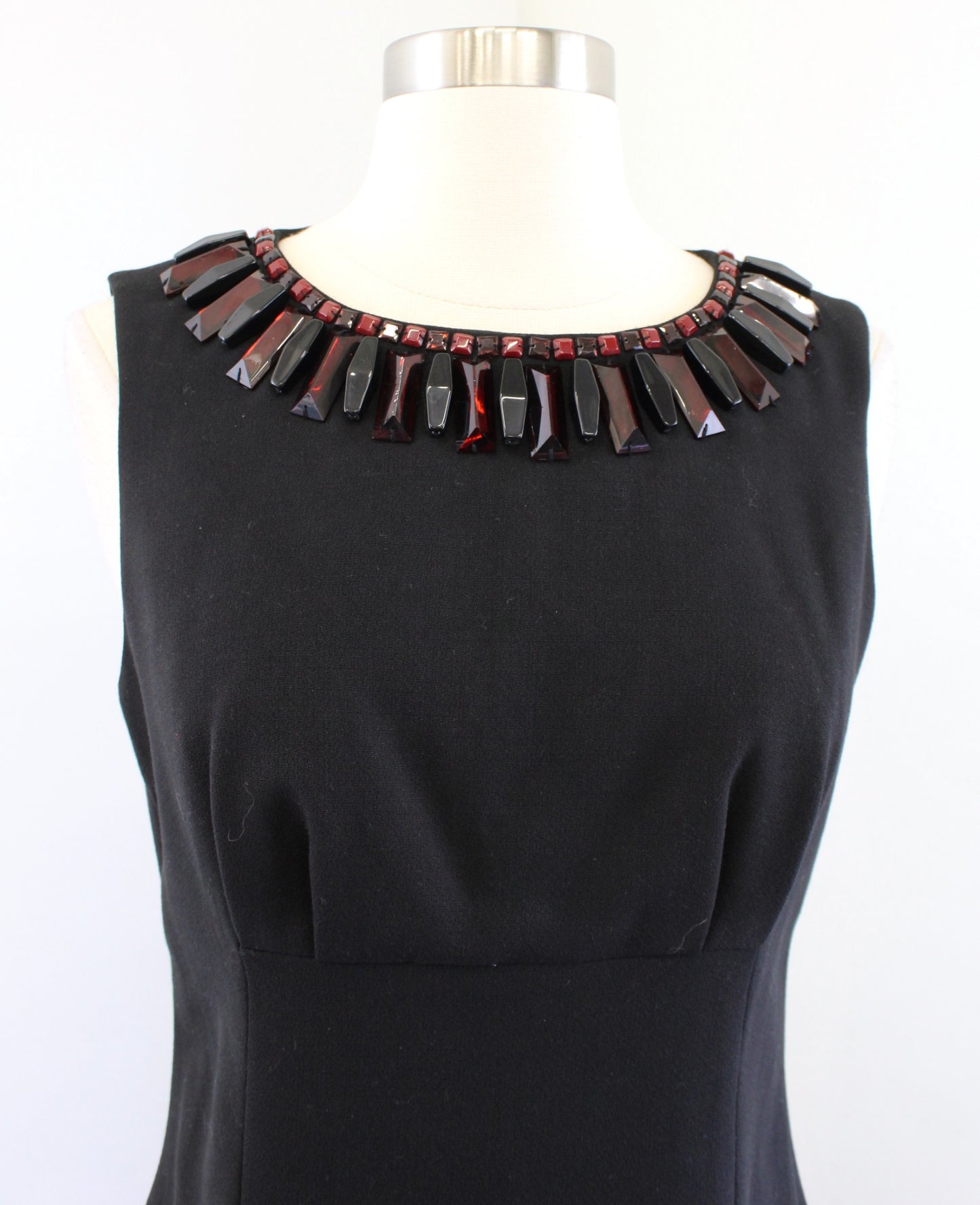 NWT $428 Kate Spade Diana Black Beaded Embellished Neck Sheath Dress Size 6