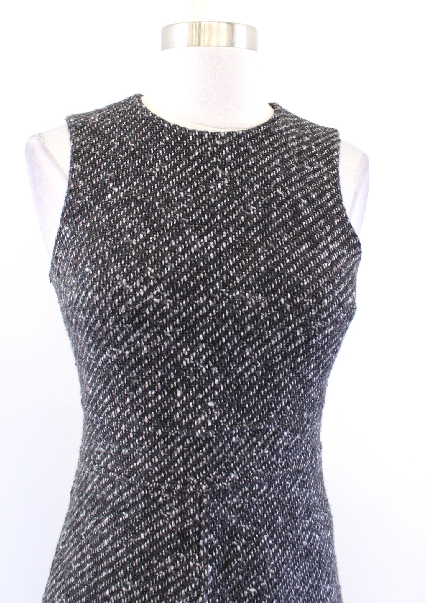 Theory Womens Raneid Black Gray White Tweed Wool Blend Sheath Dress Size 2 Mini