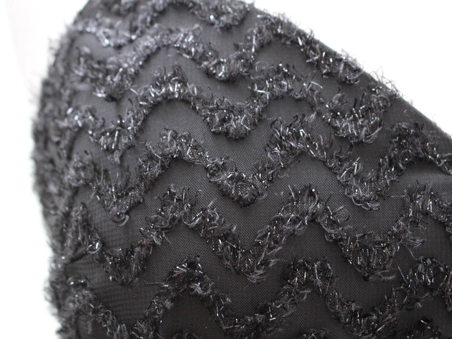 Aidan Mattox Black Metallic Chevron Striped Fit and Flare Cocktail Party Dress 0