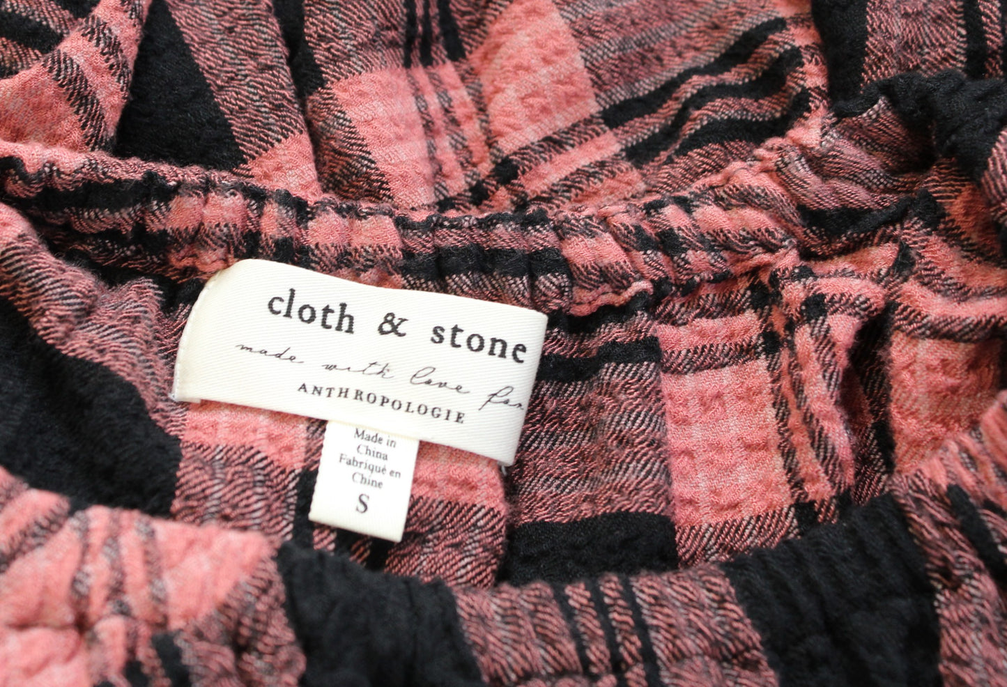 Cloth and Stone for Anthropologie Daia Plaid Tie Waist Flounce Dress Size S