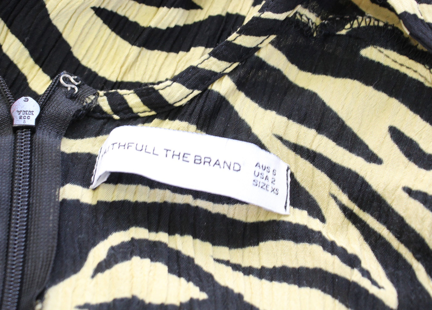 Faithfull the Brand Anthropologie Ilia Crinkle Texture Zebra Print Mini Dress 2