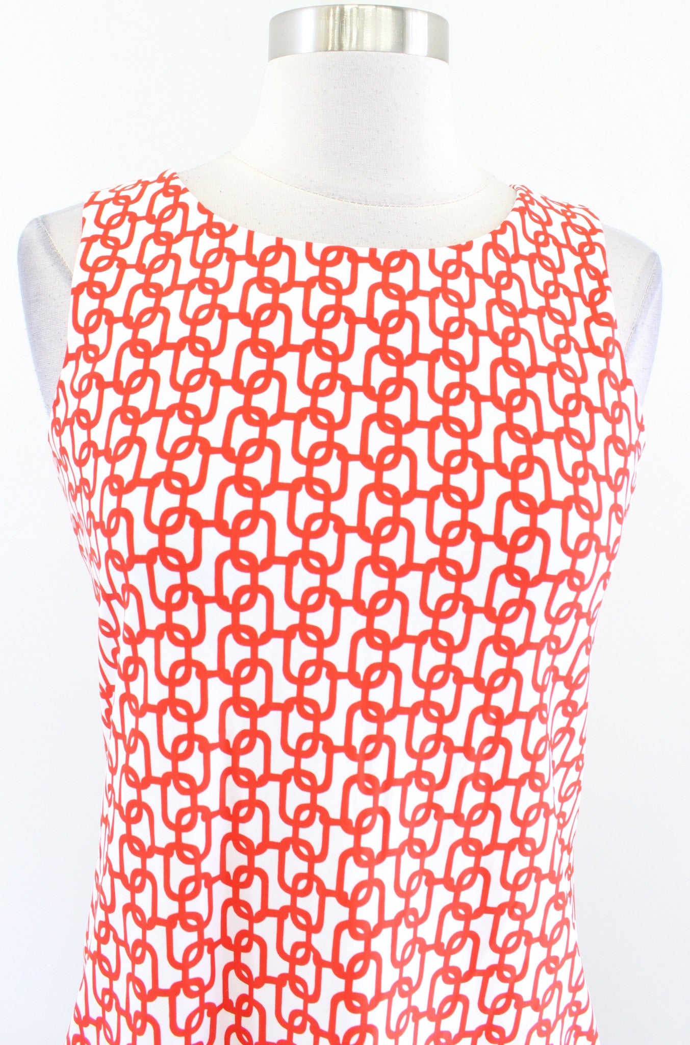 Jude Connally Red-Orange Geometric Link Print Jude Cloth Tank Dress Size XS