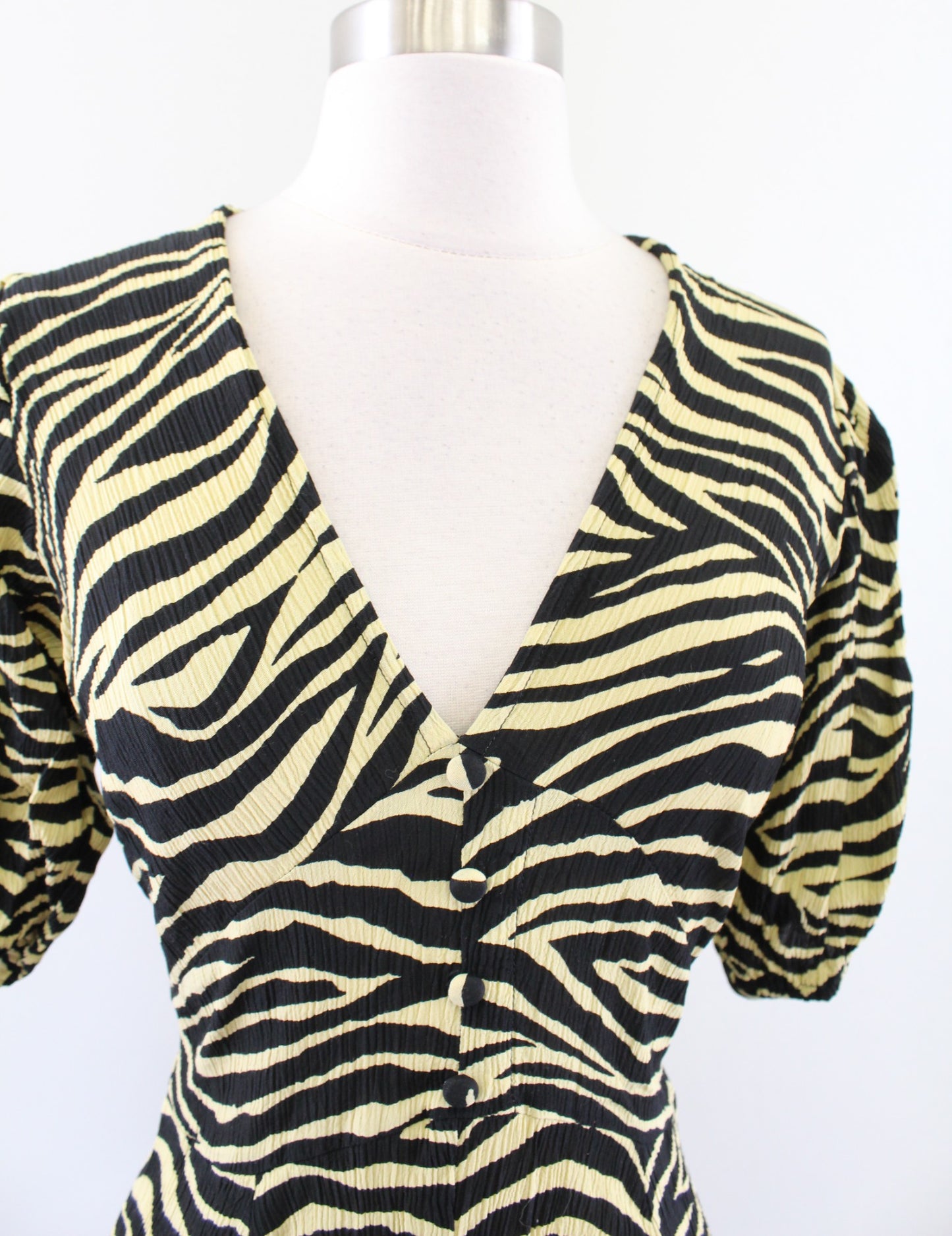 Faithfull the Brand Anthropologie Ilia Crinkle Texture Zebra Print Mini Dress 2