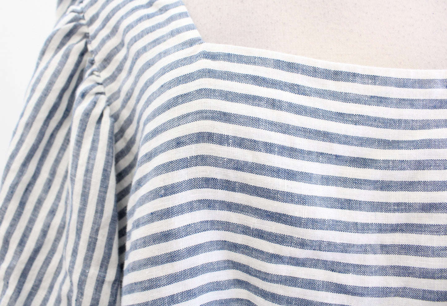 Joie Anjelica Blue White Striped Linen Linen Smock Dress Size XL Square Neck