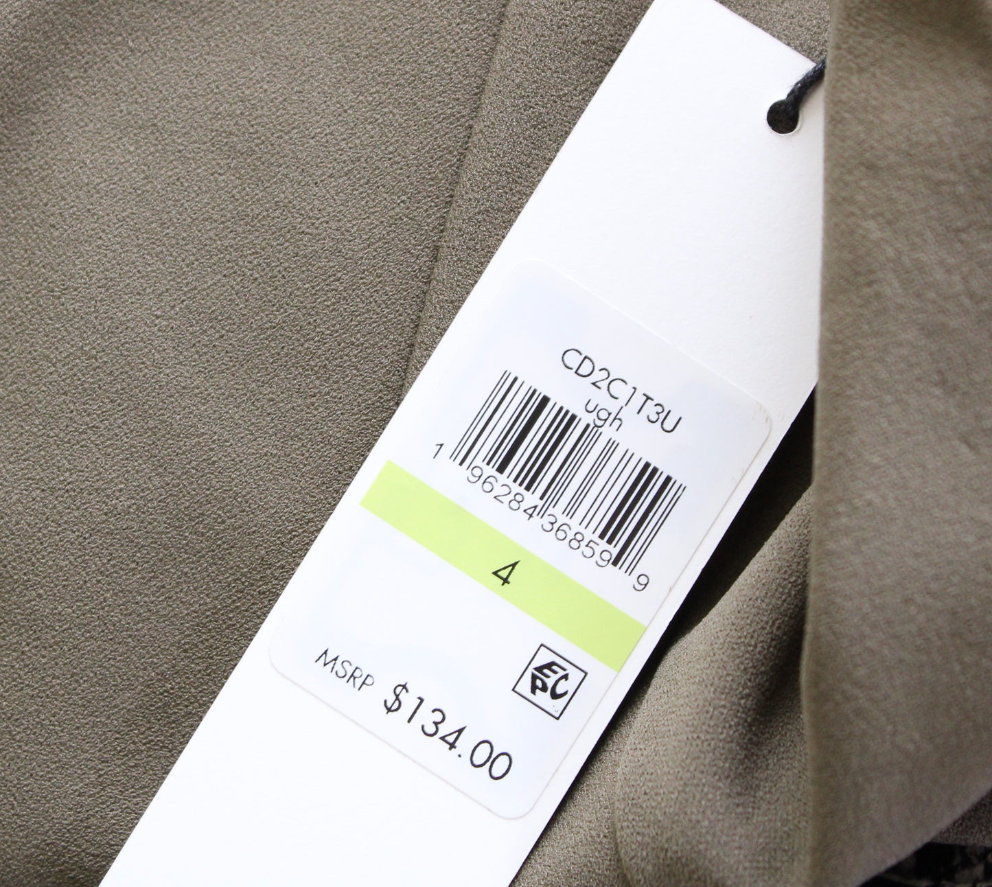NWT Calvin Klein Green Short Sleeve Cinched Tie Accent Sheath Dress Career Sz 4