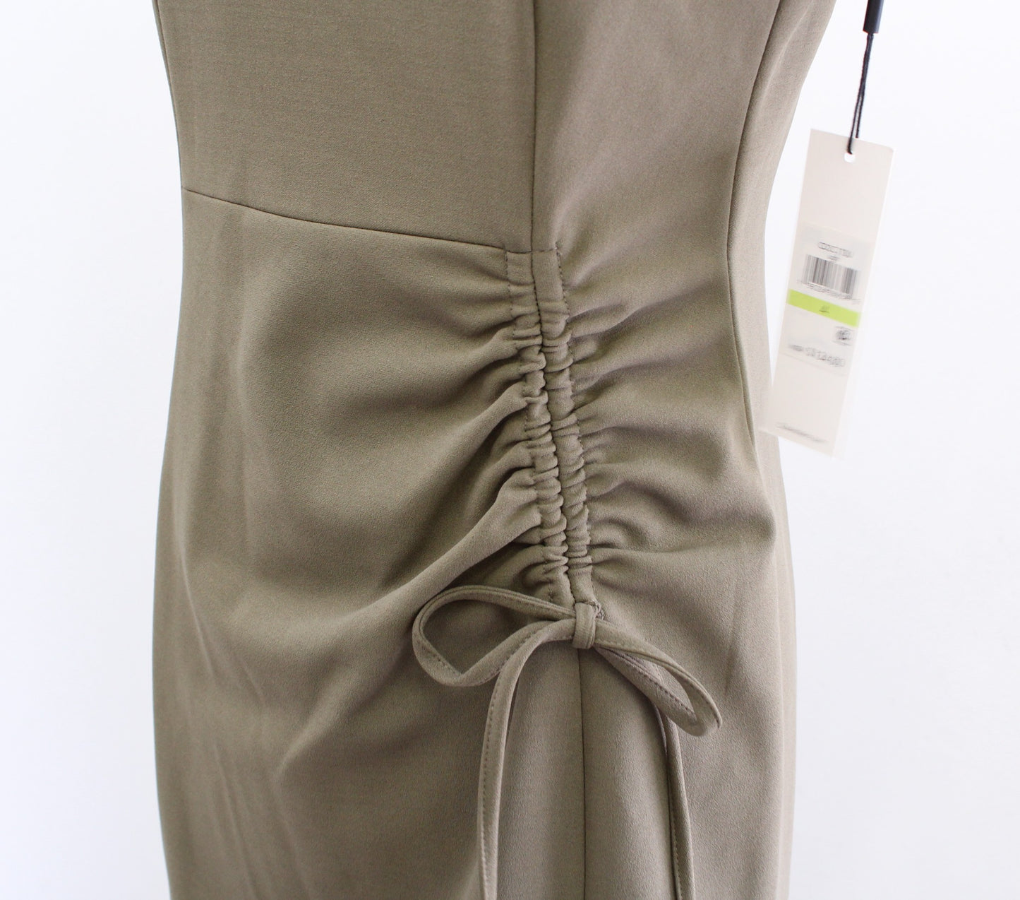 NWT Calvin Klein Green Short Sleeve Cinched Tie Accent Sheath Dress Career Sz 4