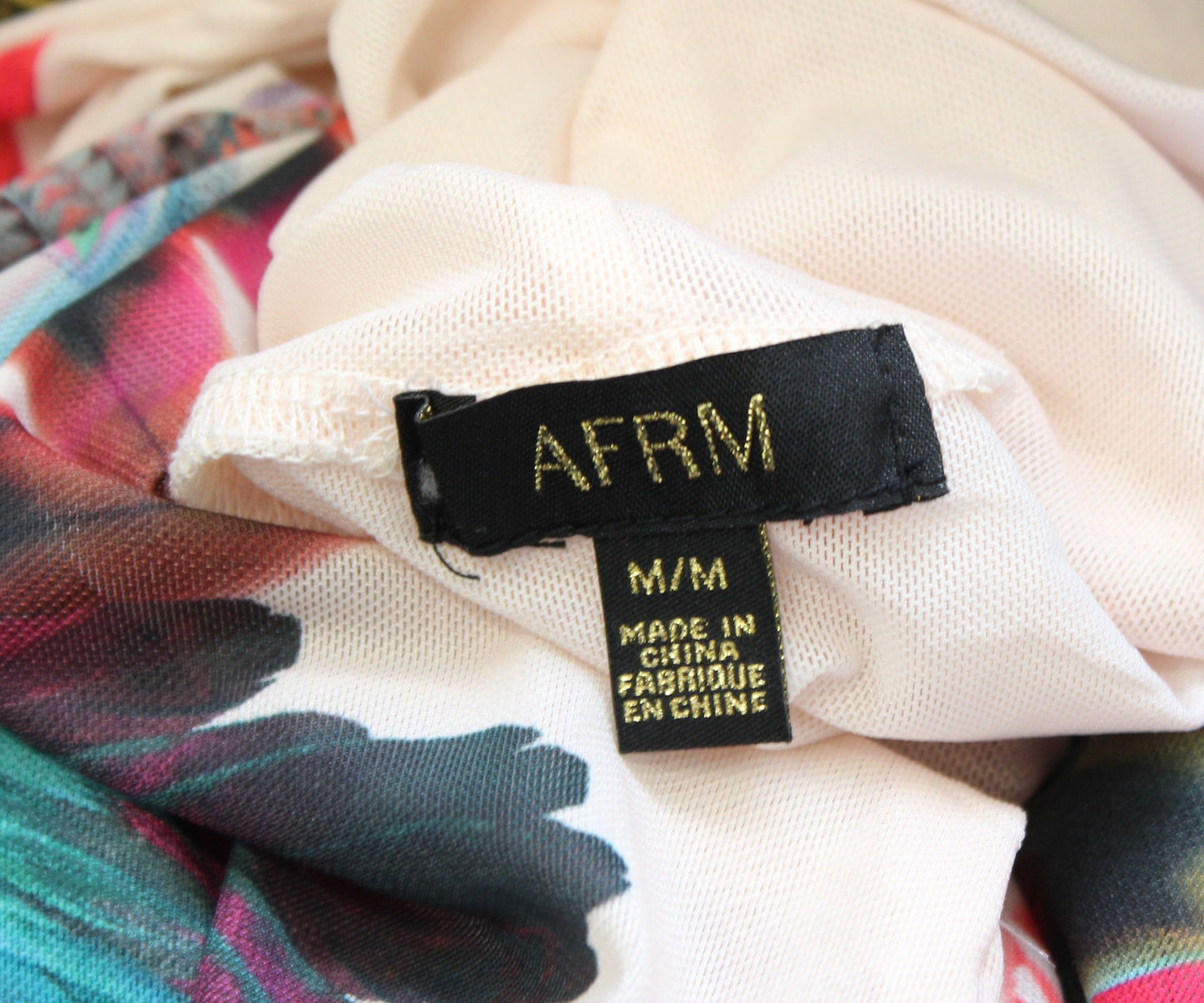 AFRM Peach Nude Shailene Sheer Mesh Mock Neck Maxi Dress Size M Feather Angel