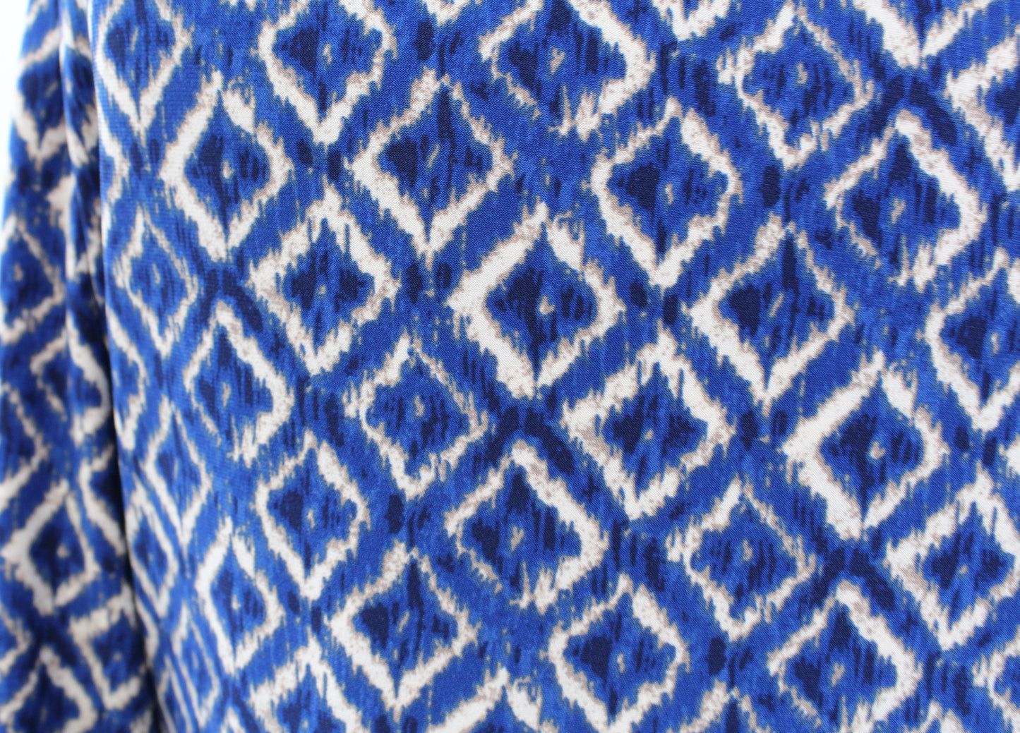 Lauren Ralph Lauren Blue Geometric Print V Neck Ruched Wiggle Dress Size 8