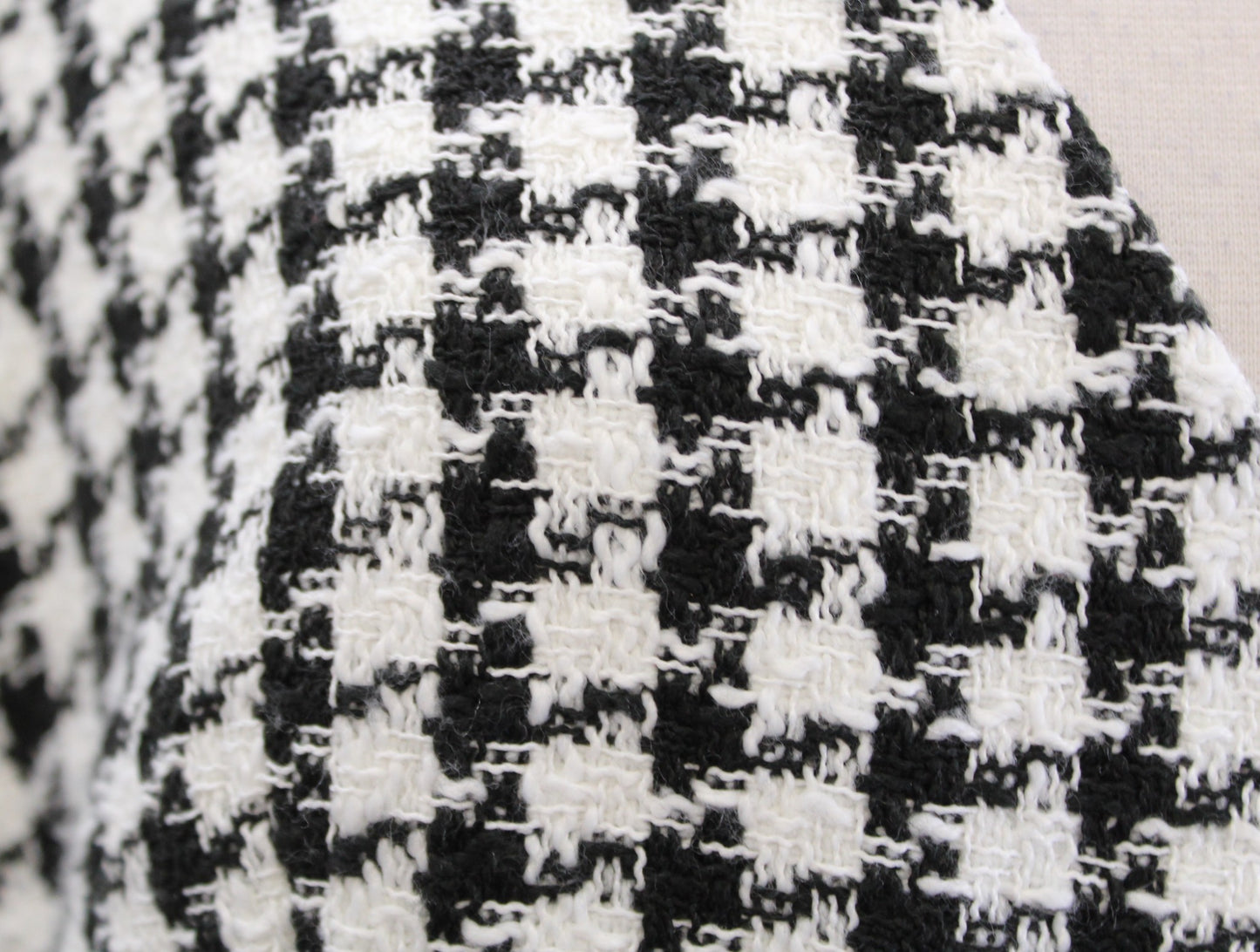 Kate Spade Black White Houndstooth Tweed Fringe Bow A Line Mini Dress Size 12