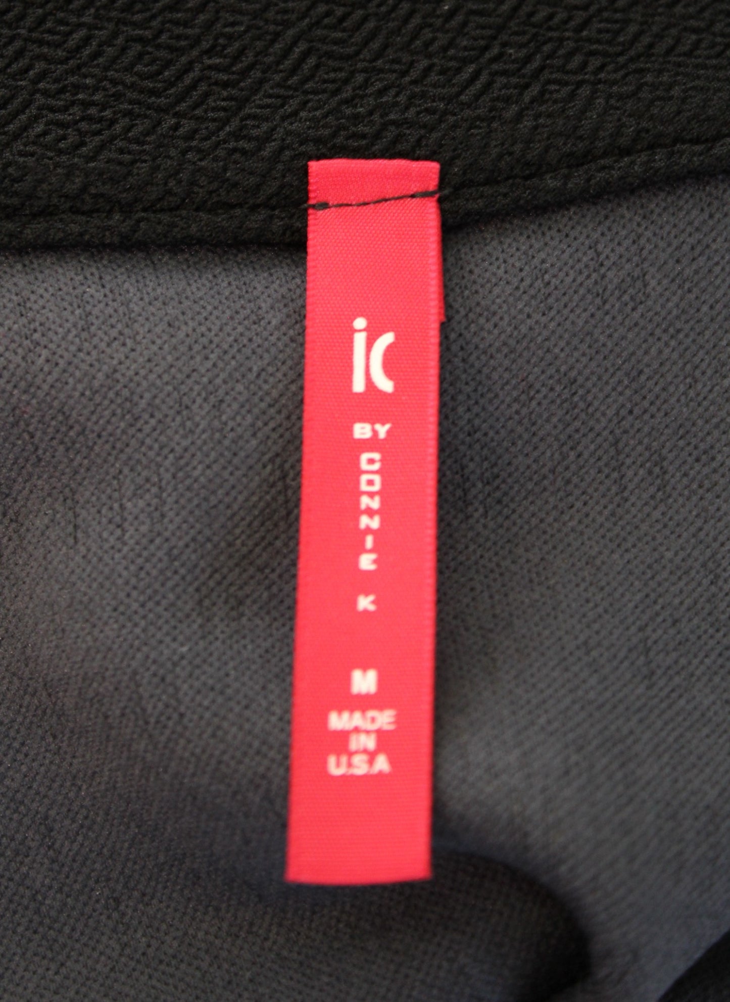 IC by Connie K Black Patchwork Floral Zip Front Mandarin Collar Jacket Size M