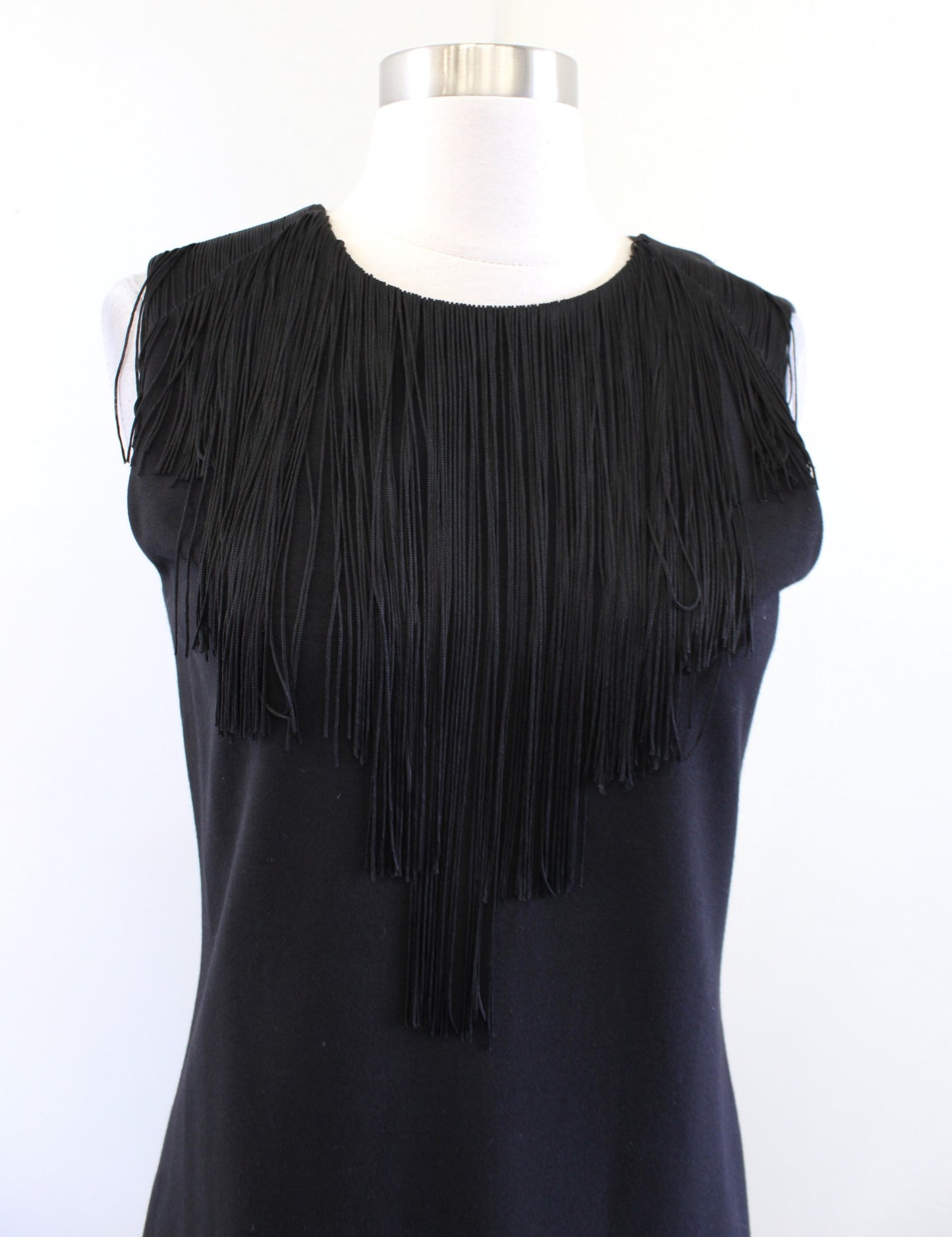 NWT BCBG Max Azria Alyn Black Fringe Trim Flounce Hem Dress Size XS Party Mini