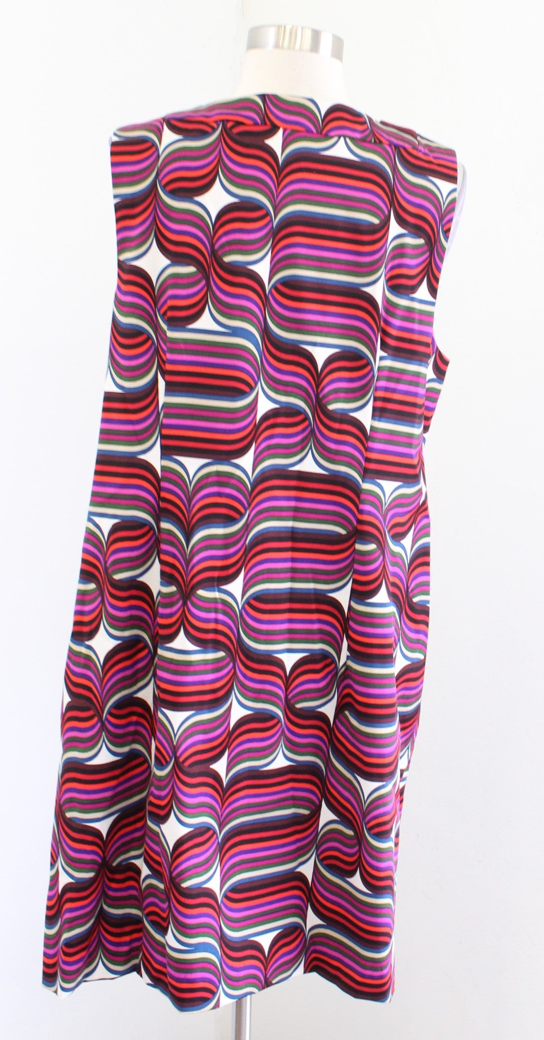 Trina Turk Colorful Abstract Geometric Print Zip Front Shift Dress Sleeveless 12