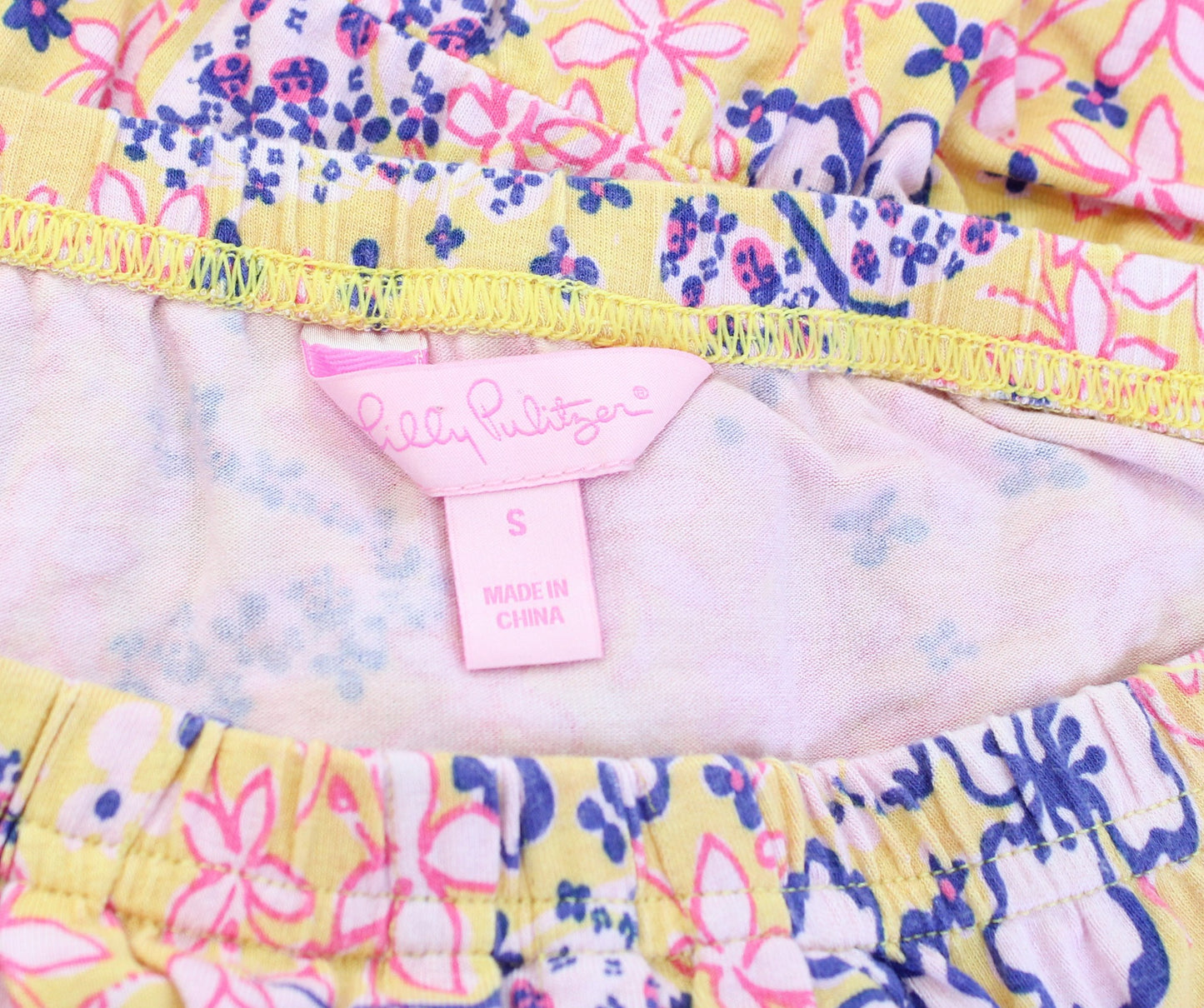 Lilly Pulitzer Yellow Butterfly Floral Print Strapless Midi Maxi Knit Size S