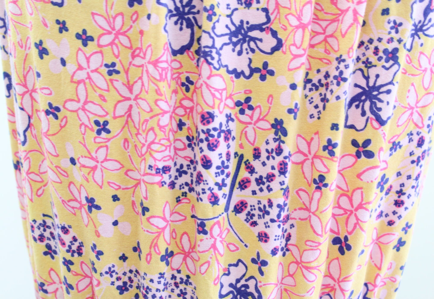 Lilly Pulitzer Yellow Butterfly Floral Print Strapless Midi Maxi Knit Size S