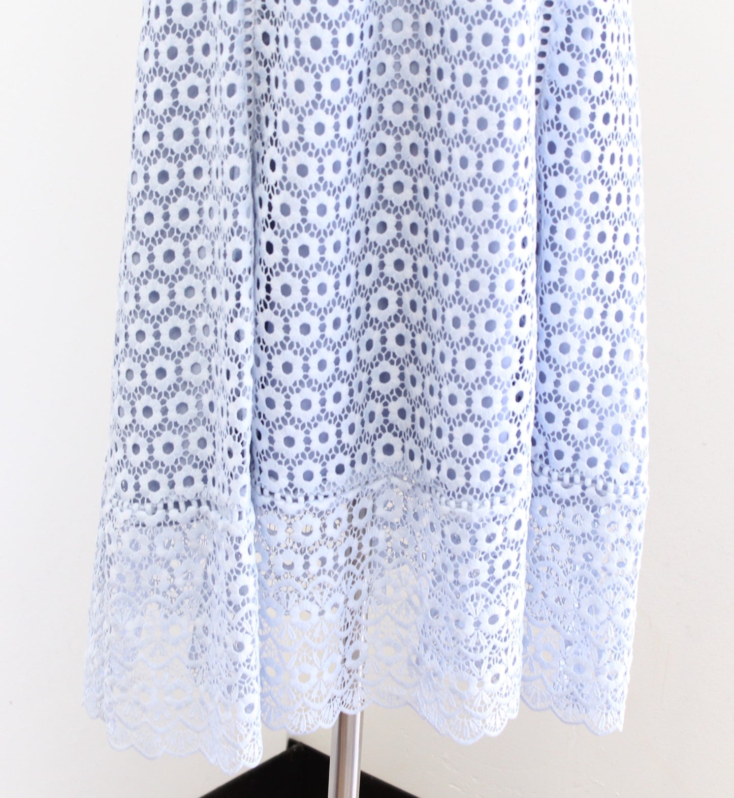 J Crew Blue Daisy Lace A Line Fit and Flare Dress Size 10 Evening Cocktail Party