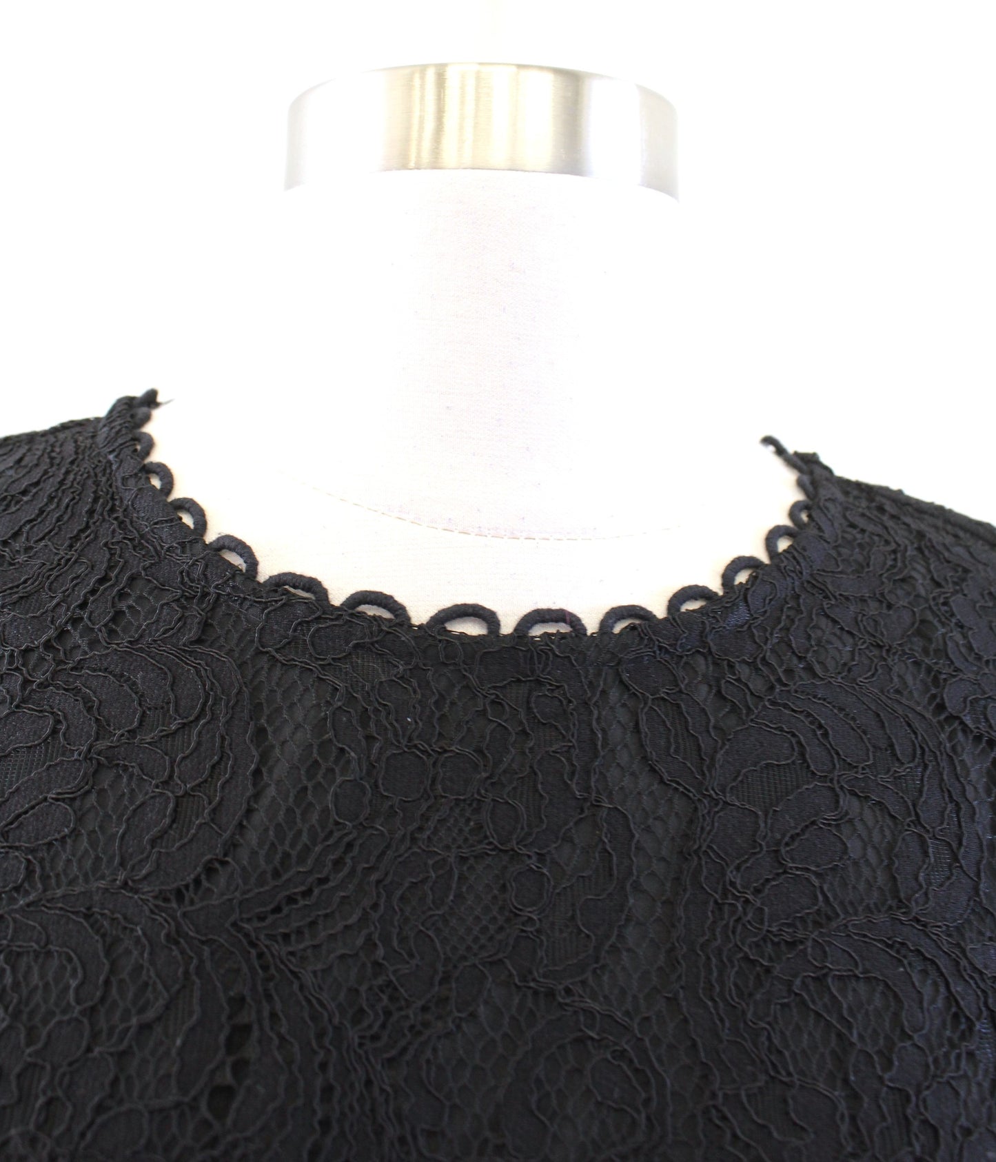 Draper James Black Velvet Lace Contrast Cocktail Party Dress Sz 2 A Line Sheath