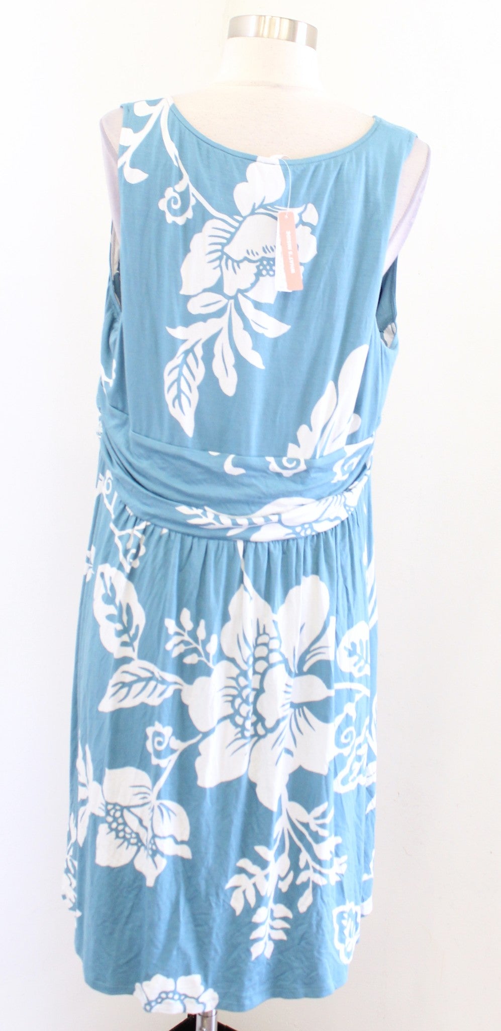 NWT Soma Soft Jersey Draped Empire Bra Dress Size XXL Blue White Floral Casual