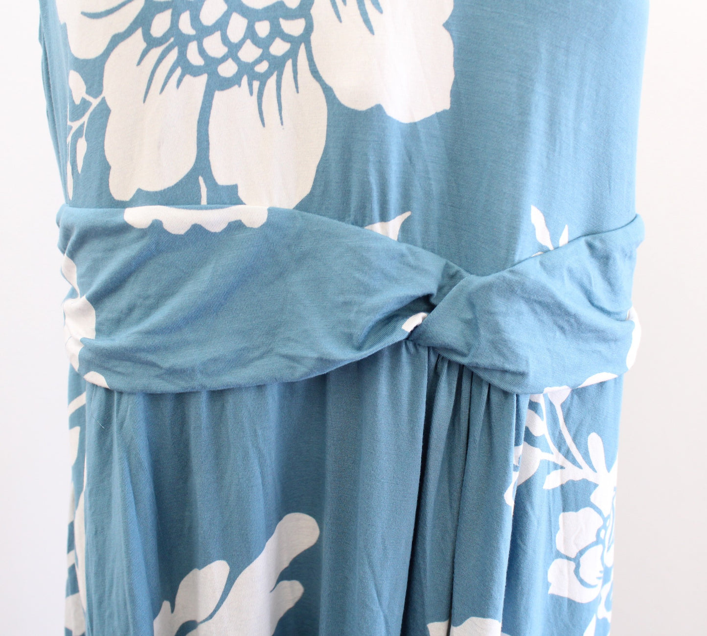 NWT Soma Soft Jersey Draped Empire Bra Dress Size XXL Blue White Floral Casual