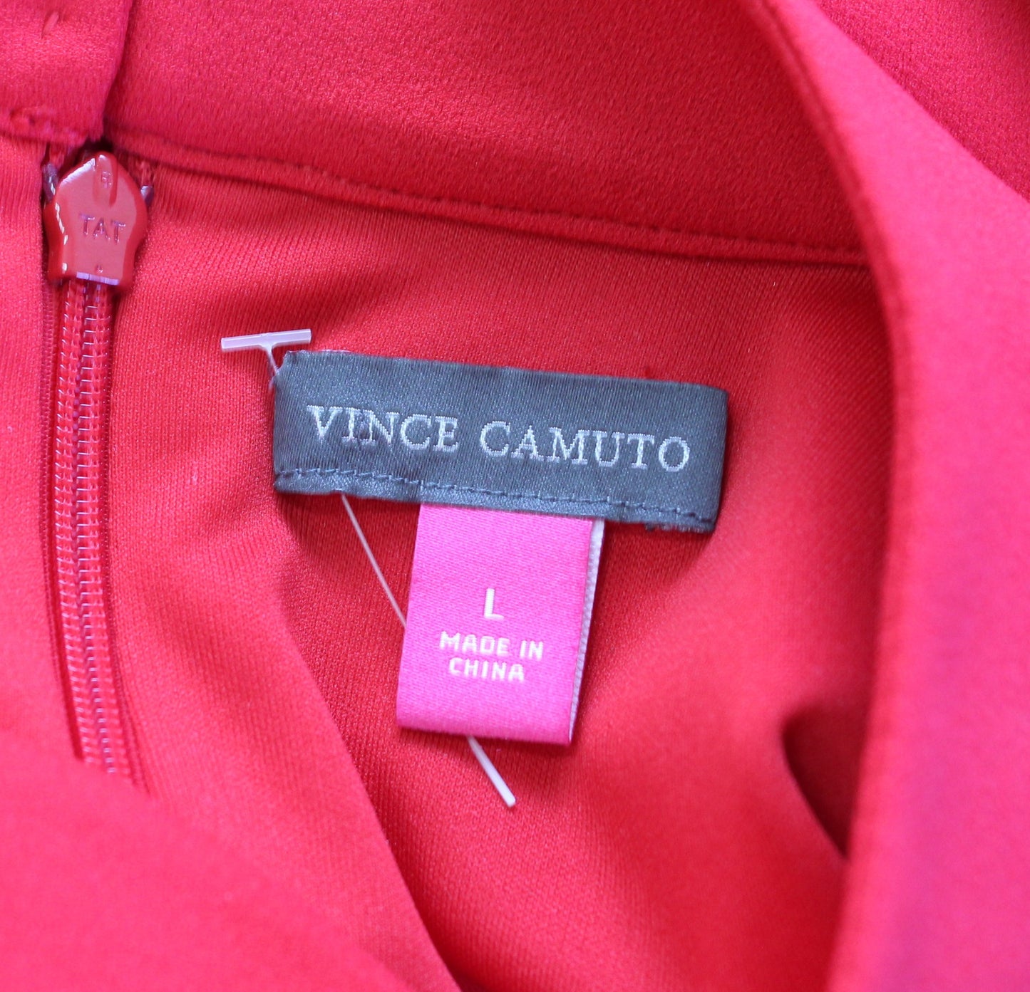 Vince Camuto Red Choker Collar Keyhole Ruffle Bell Sleeve Dress Cocktail Size L