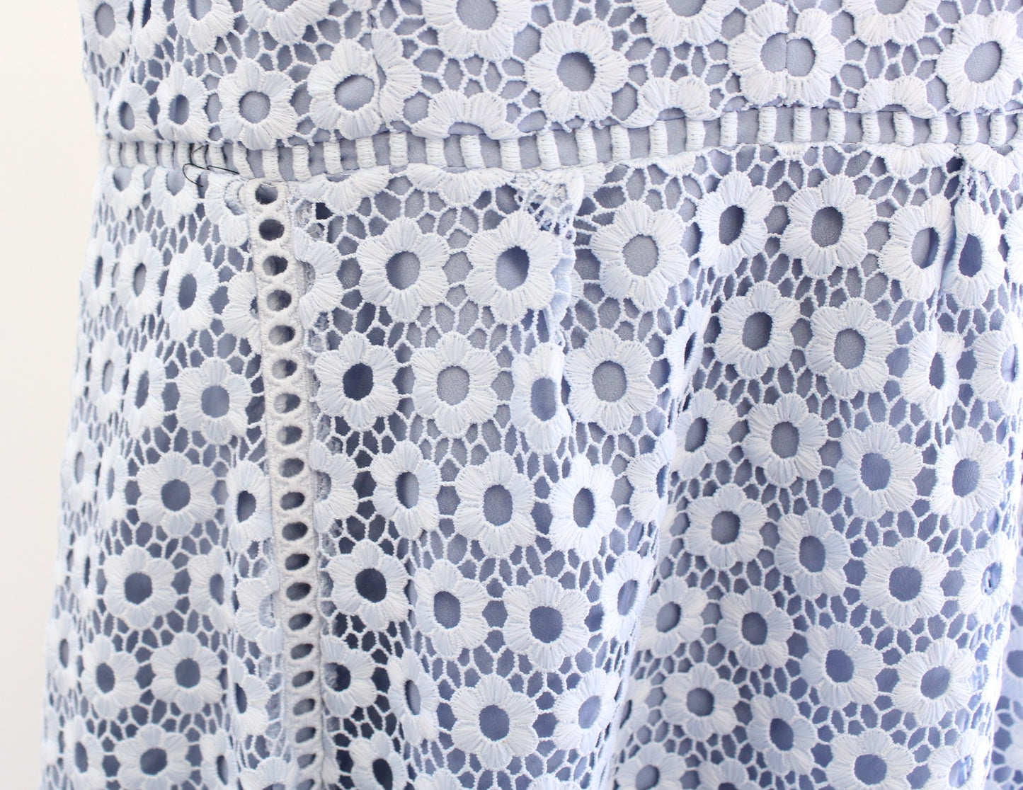 J Crew Blue Daisy Lace A Line Fit and Flare Dress Size 10 Evening Cocktail Party