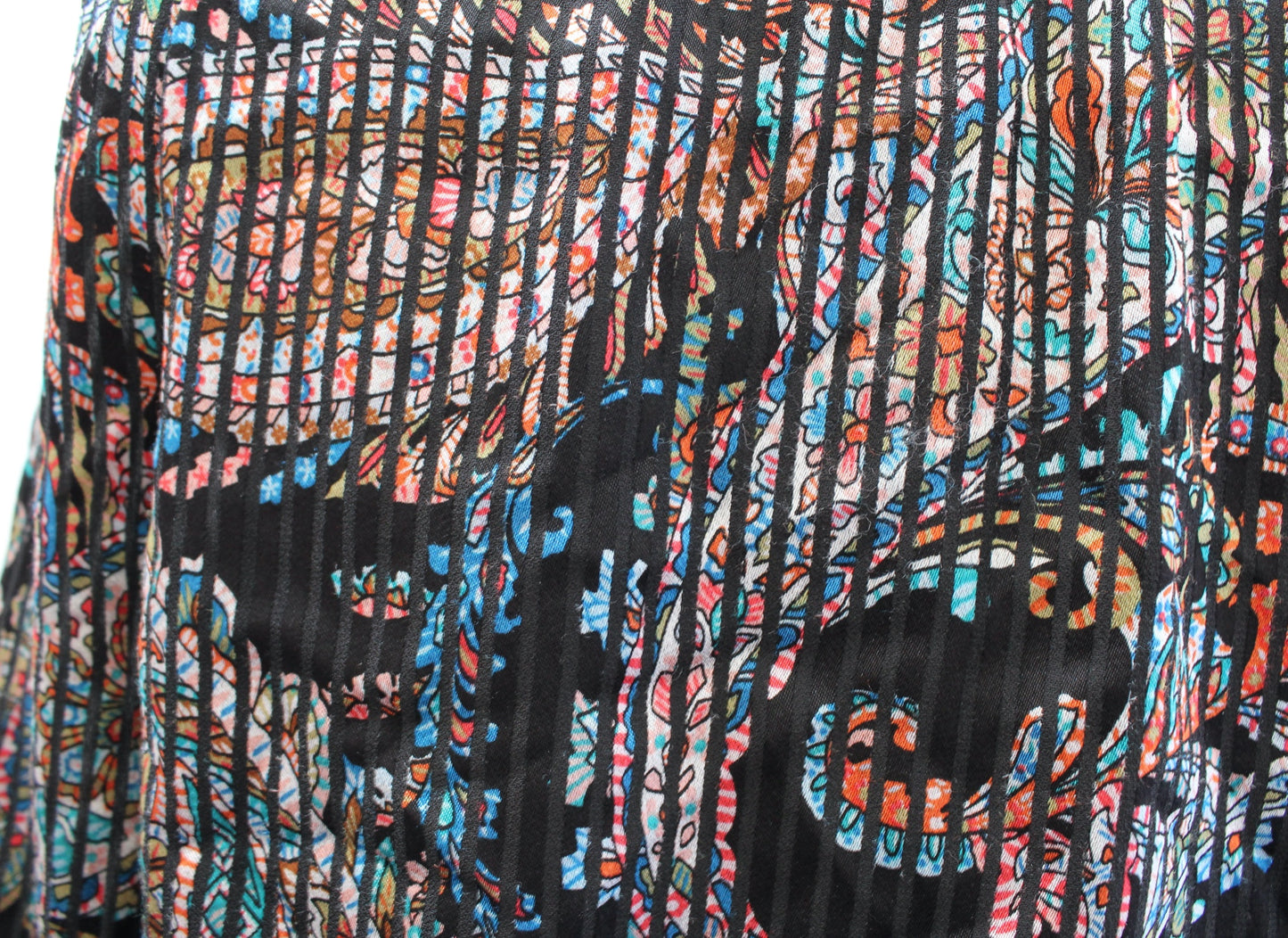 Maeve Anthropologie Madeira Black Paisley Print Burnout Satin Top Blouse Size XS