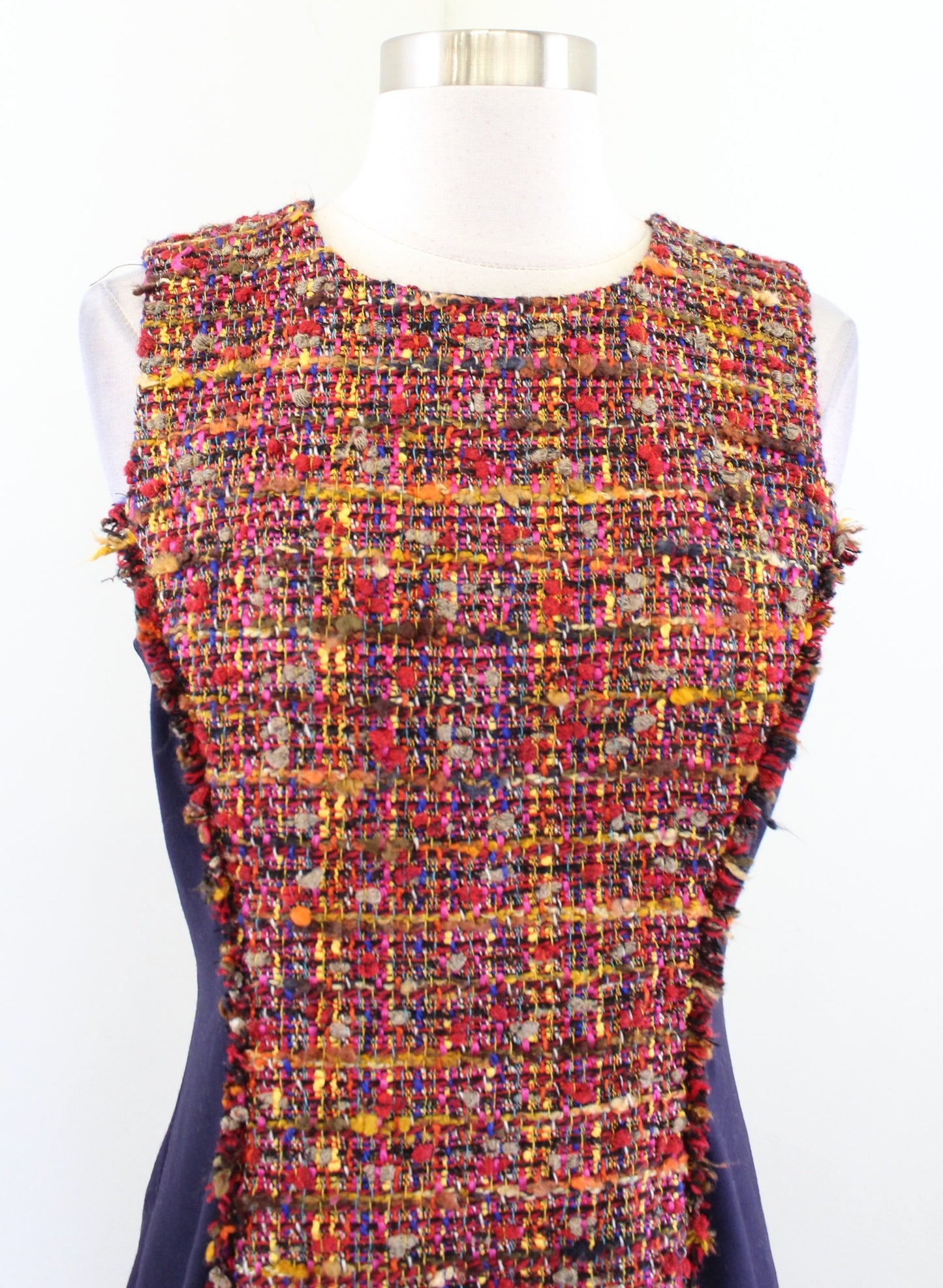 Diane Von Furstenberg Jacey Colorful Rainbow Confetti Tweed Sheath Dress Size 4